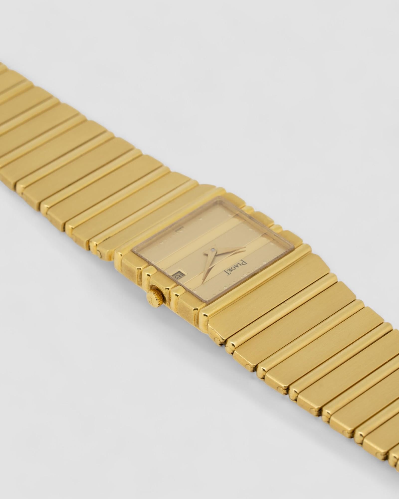 Piaget Polo Date 31131 Quadrante Champagne 18k YG anni '90 in vendita 9