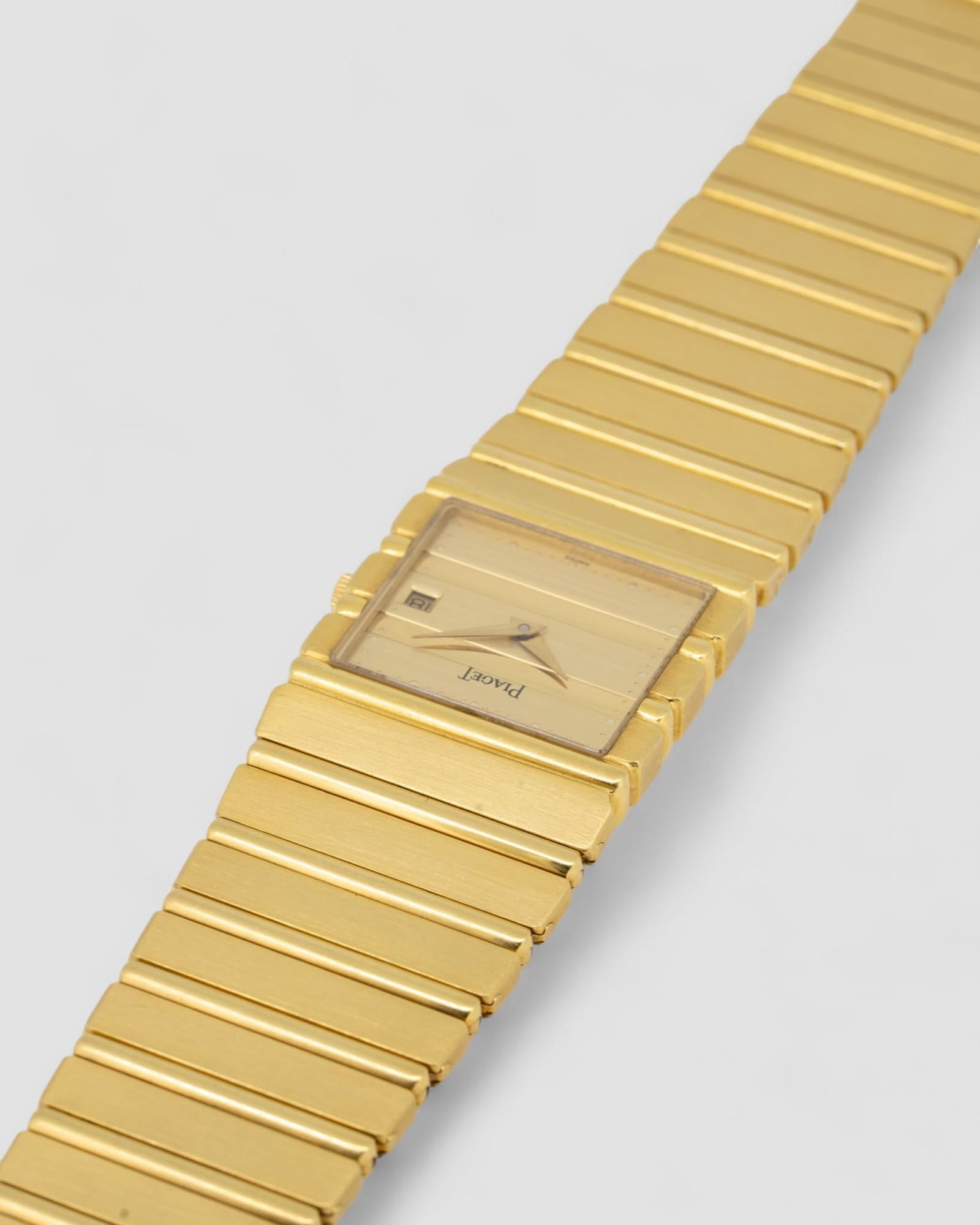 Piaget Polo Date 31131 Quadrante Champagne 18k YG anni '90 in vendita 10