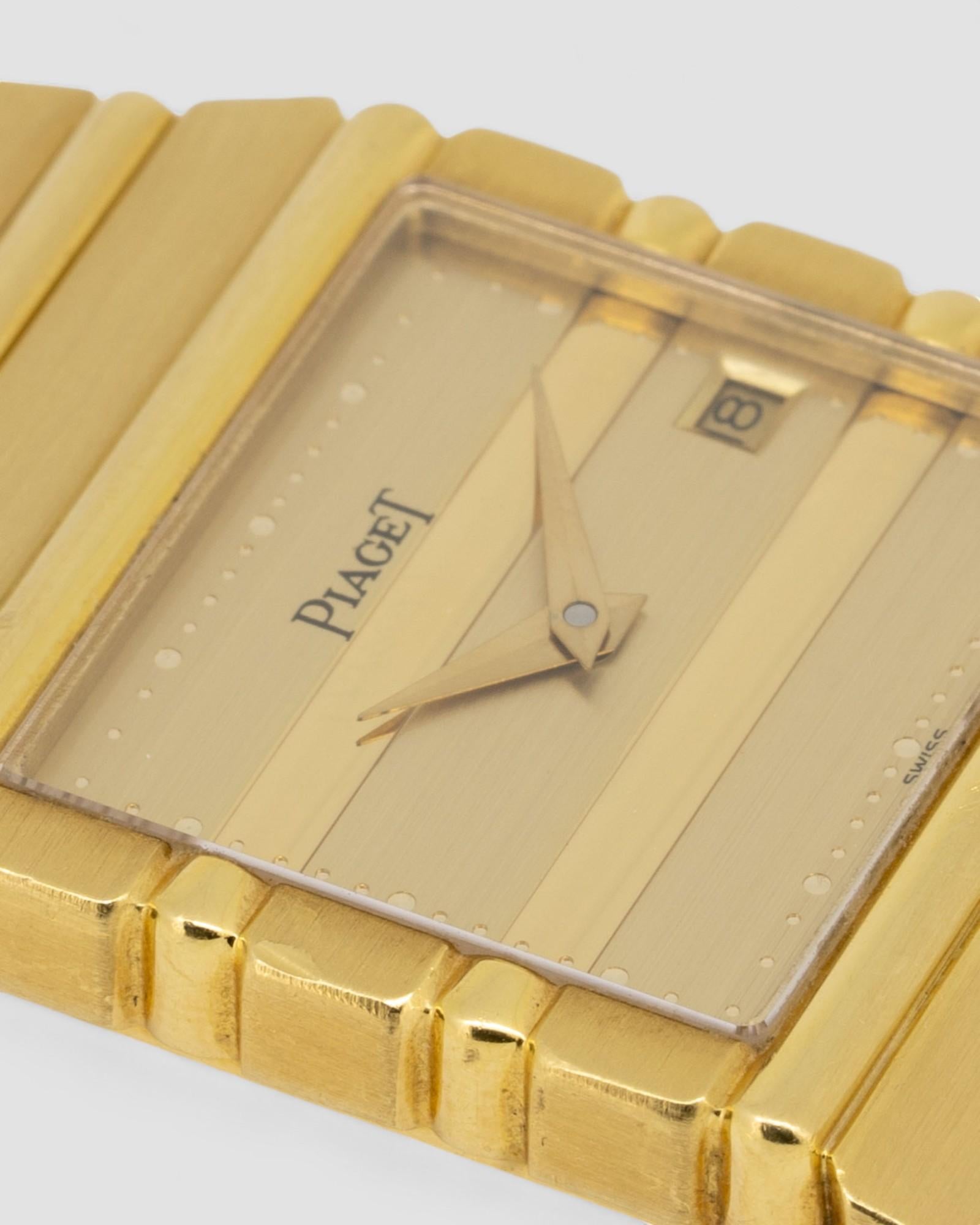 Piaget Polo Date 31131 Quadrante Champagne 18k YG anni '90 in vendita 11