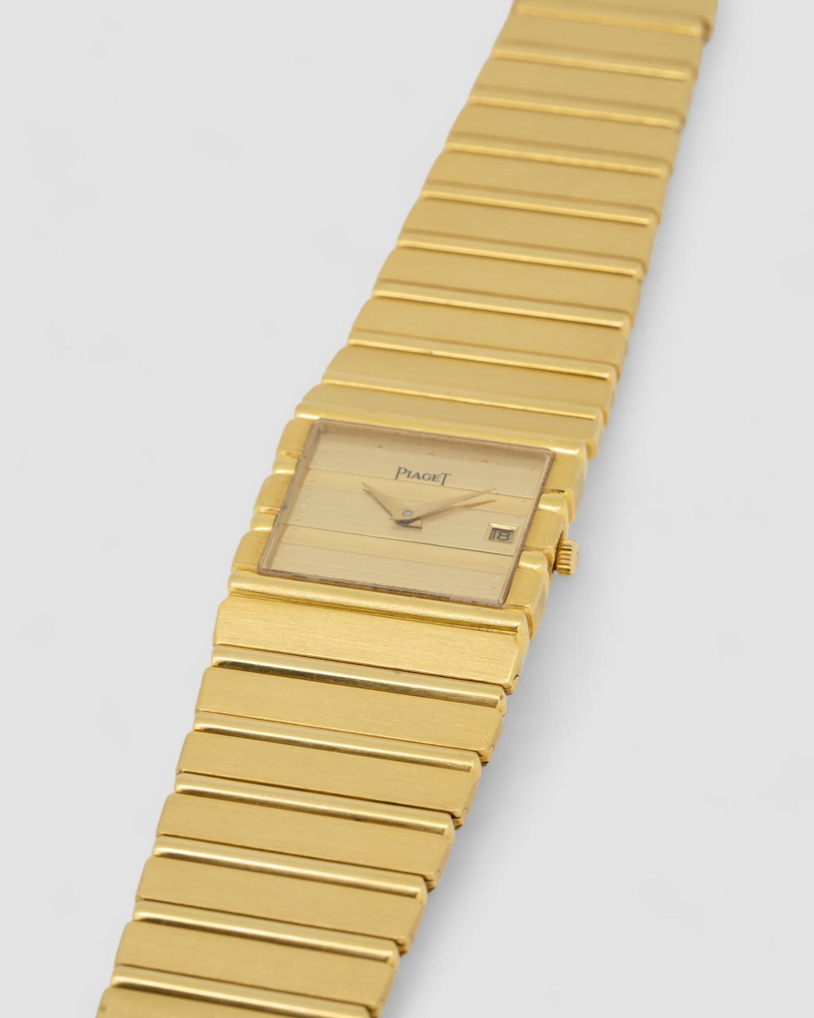 Piaget Polo Date 31131 Quadrante Champagne 18k YG anni '90 in vendita 12
