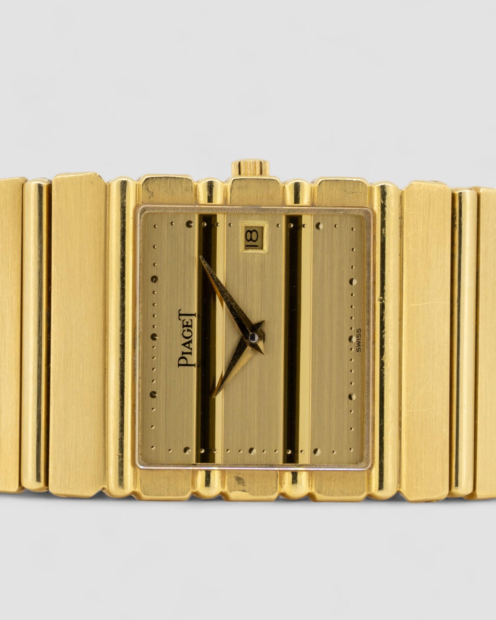 Piaget Polo Date 31131 Quadrante Champagne 18k YG anni '90 in vendita 14