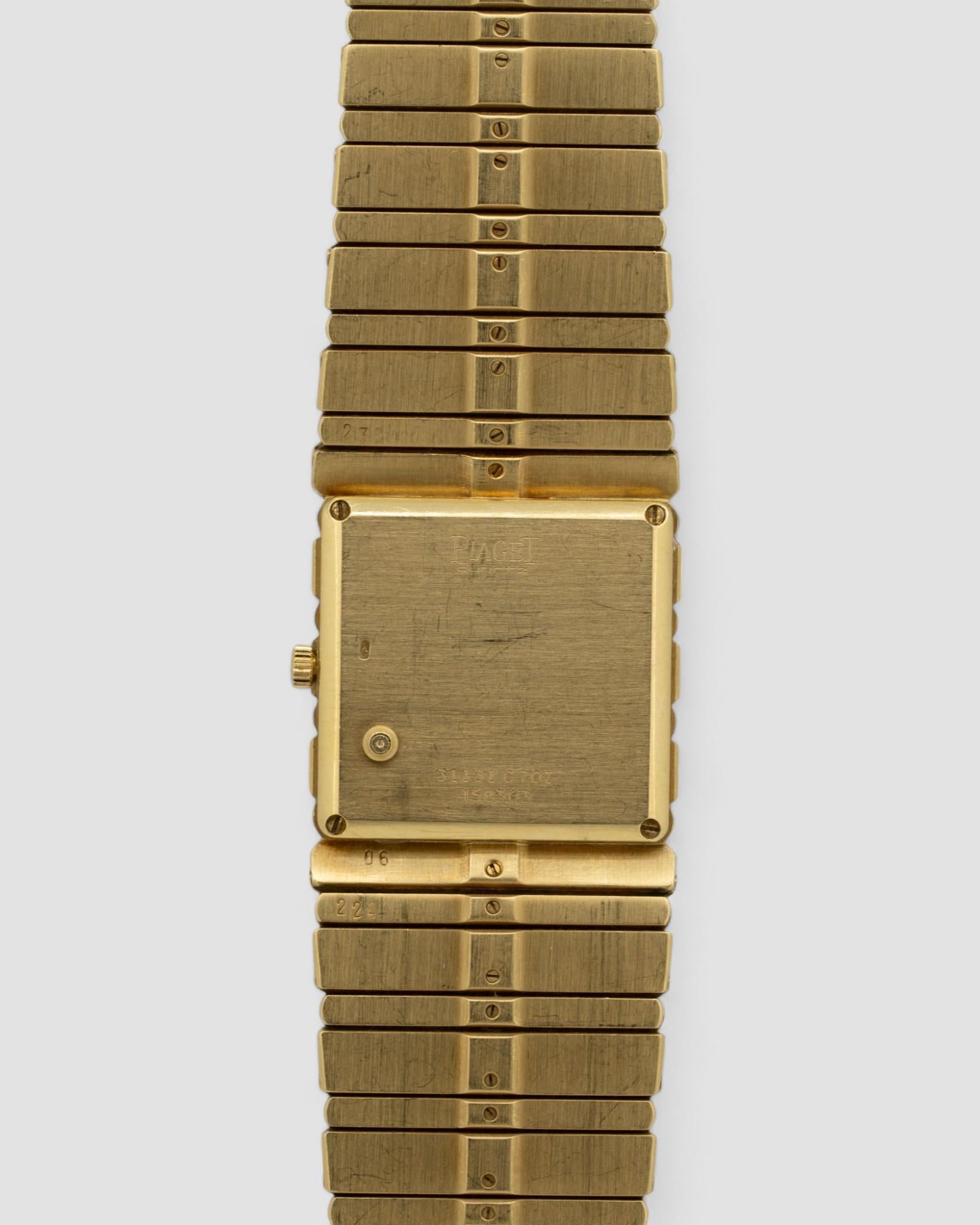 Piaget Polo Date 31131 Quadrante Champagne 18k YG anni '90 In condizioni buone in vendita a SYDNEY, AU