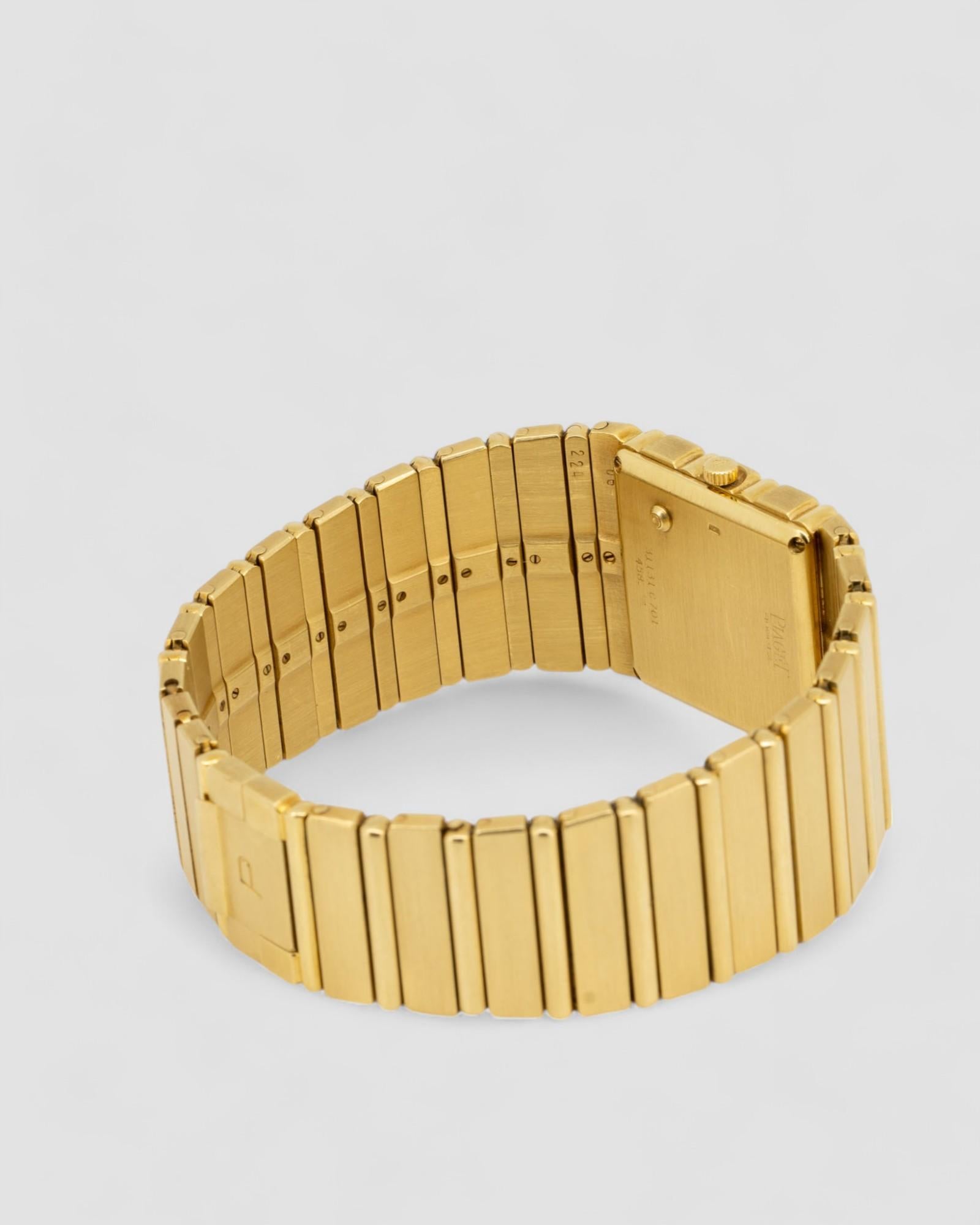 Piaget Polo Date 31131 Quadrante Champagne 18k YG anni '90 in vendita 2