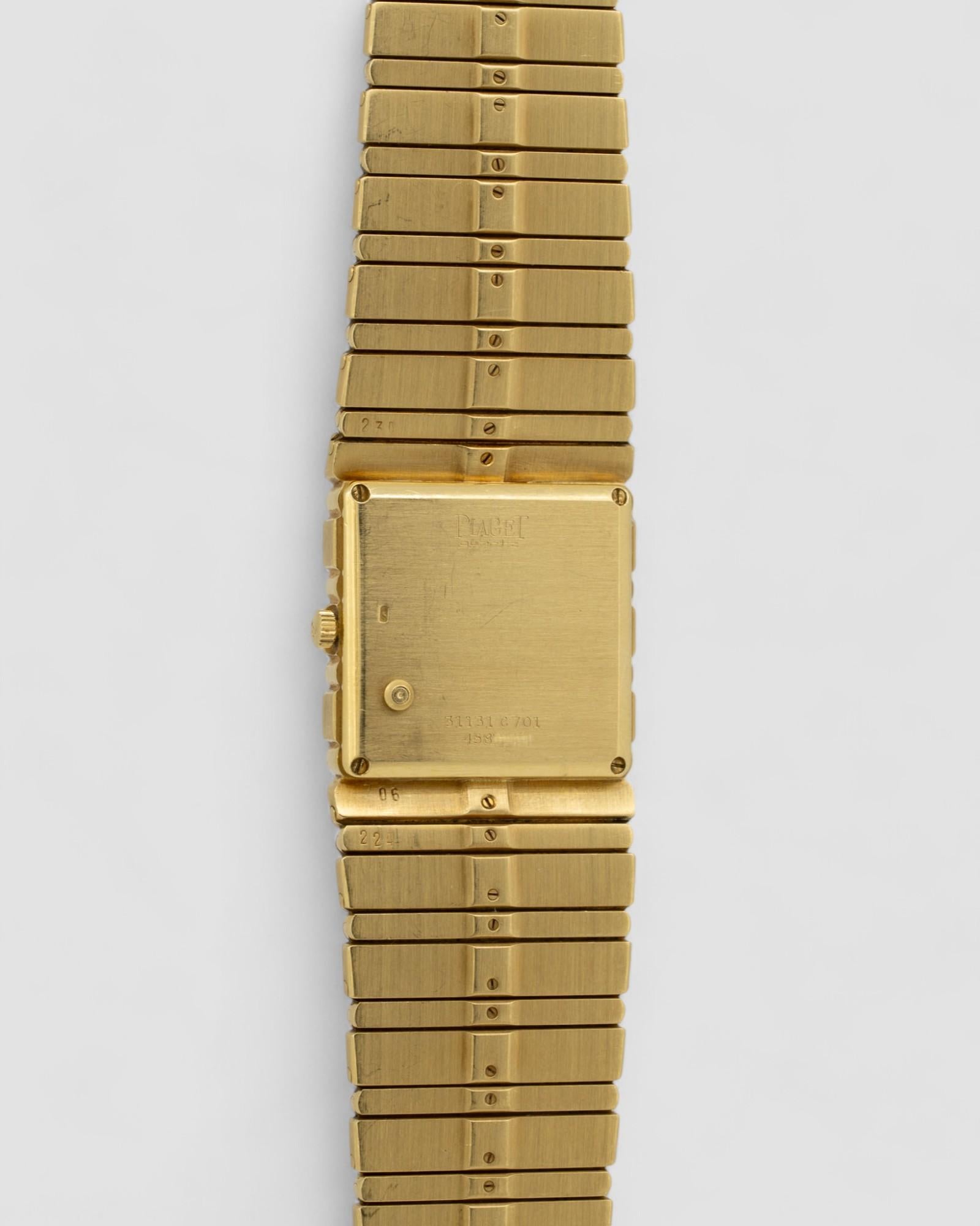 Piaget Polo Date 31131 Quadrante Champagne 18k YG anni '90 in vendita 5