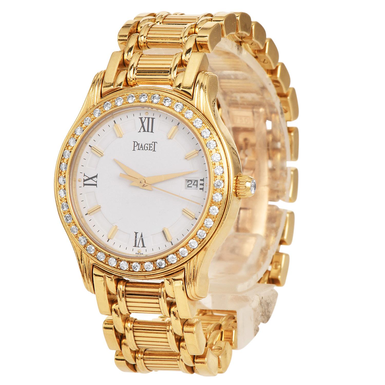 Women's Piaget Polo Diamond 18K Gold M 501D Quartz Ladies Watch For Sale