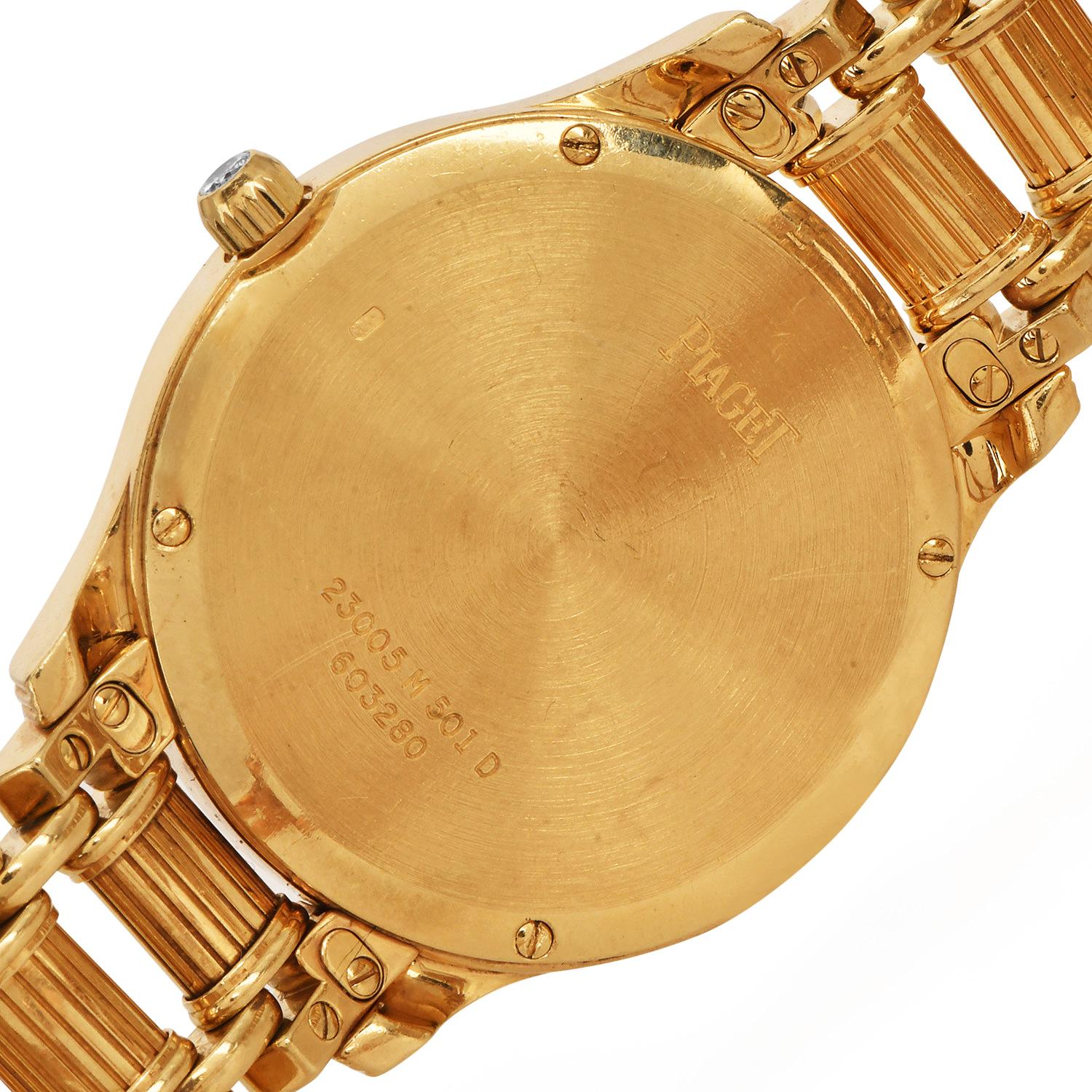 Piaget Polo Diamond 18K Gold M 501D Quartz Ladies Watch For Sale 1