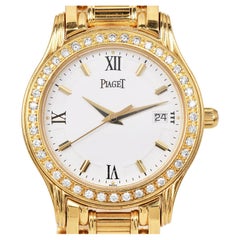 Vintage Piaget Polo Diamond 18K Gold M 501D Quartz Ladies Watch