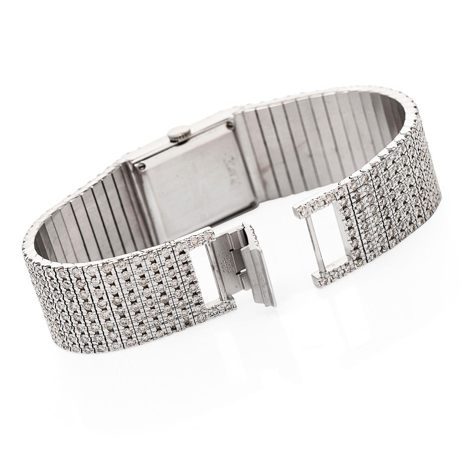 Piaget Polo: 18 Karat Weißgold Damenarmbanduhr mit Diamant #15201 im Zustand „Hervorragend“ in Miami, FL