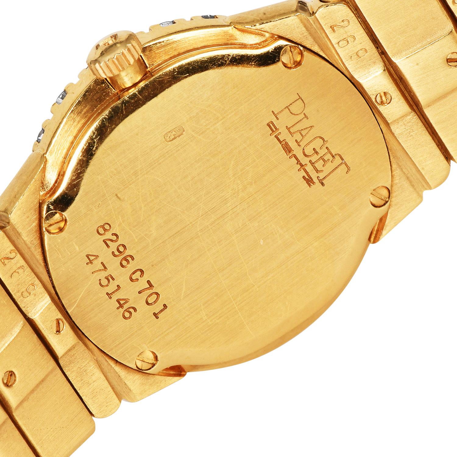 Women's Piaget Polo Diamond Onyx-Dial 18K Gold  8296 C701 Women’s Watch For Sale