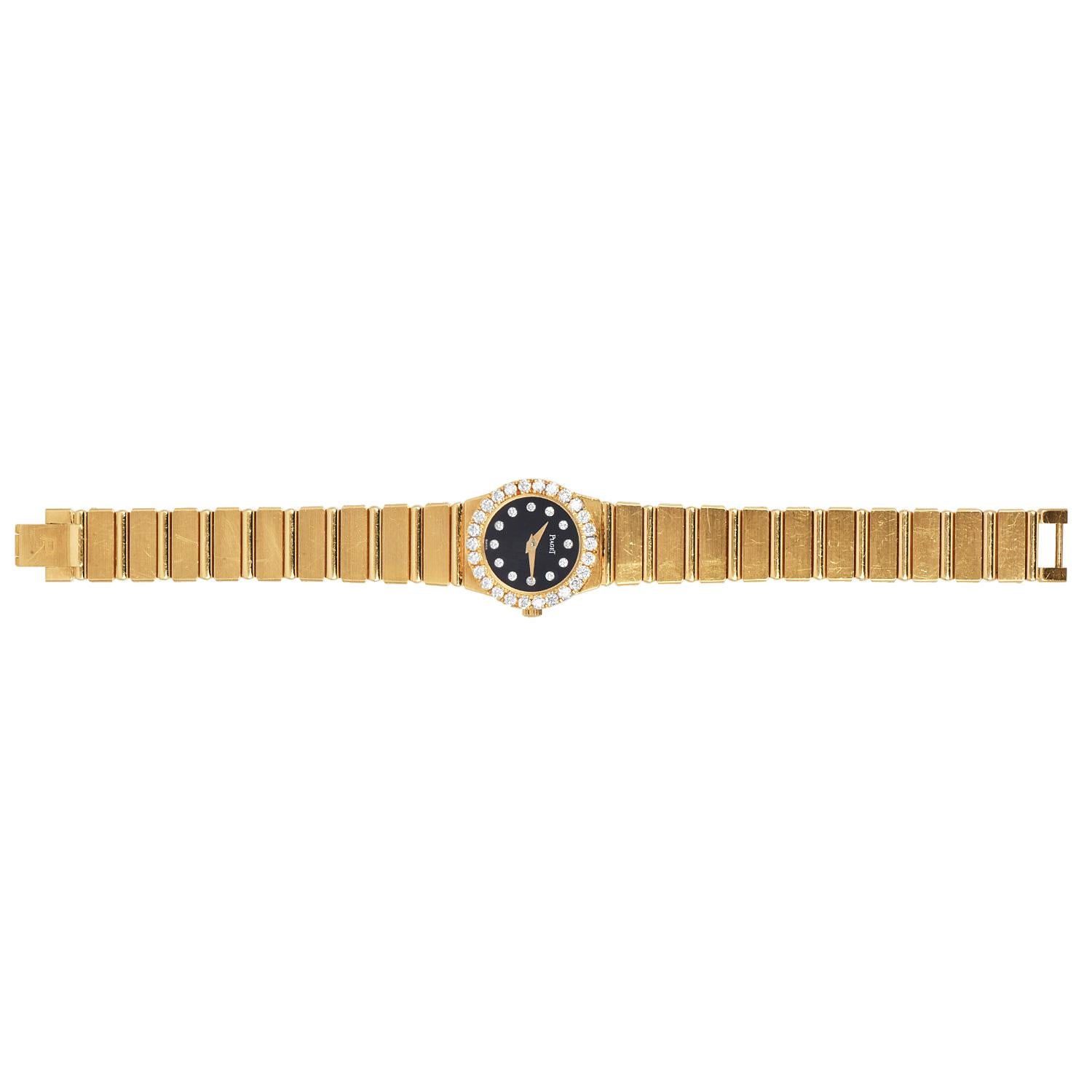 Piaget Polo Diamond Onyx-Dial 18K Gold  8296 C701 Women’s Watch For Sale 3