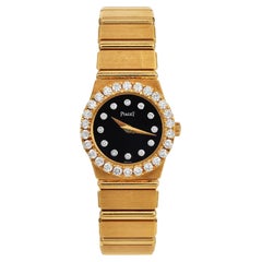 Vintage Piaget Polo Diamond Onyx-Dial 18K Gold  8296 C701 Women’s Watch