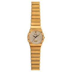Piaget Polo Diamond Pave Dial Watch in 18K Yellow Gold, 1980s