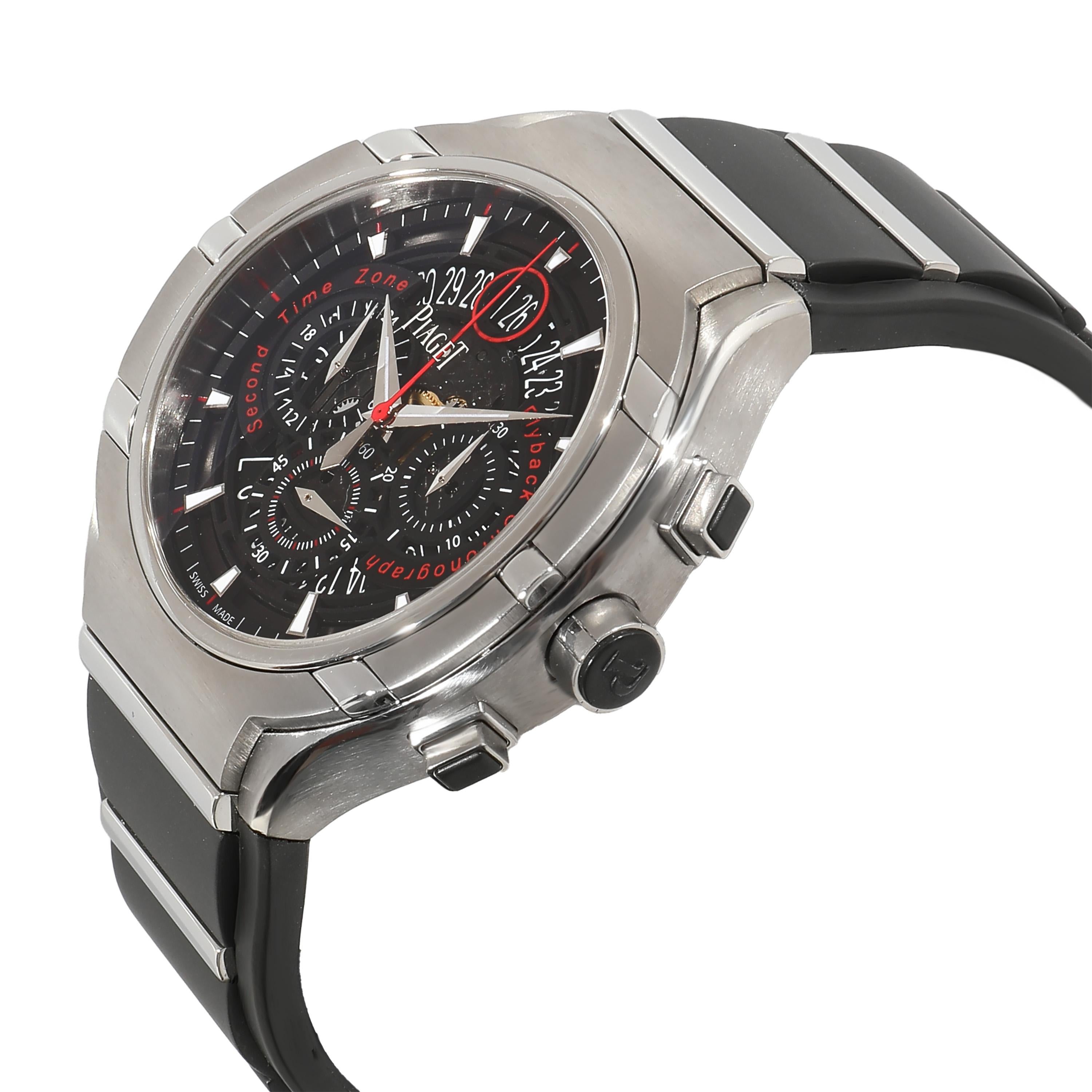 Piaget Polo FortyFive GOA34002 Men's Watch in  SS/Titanium In Excellent Condition For Sale In New York, NY