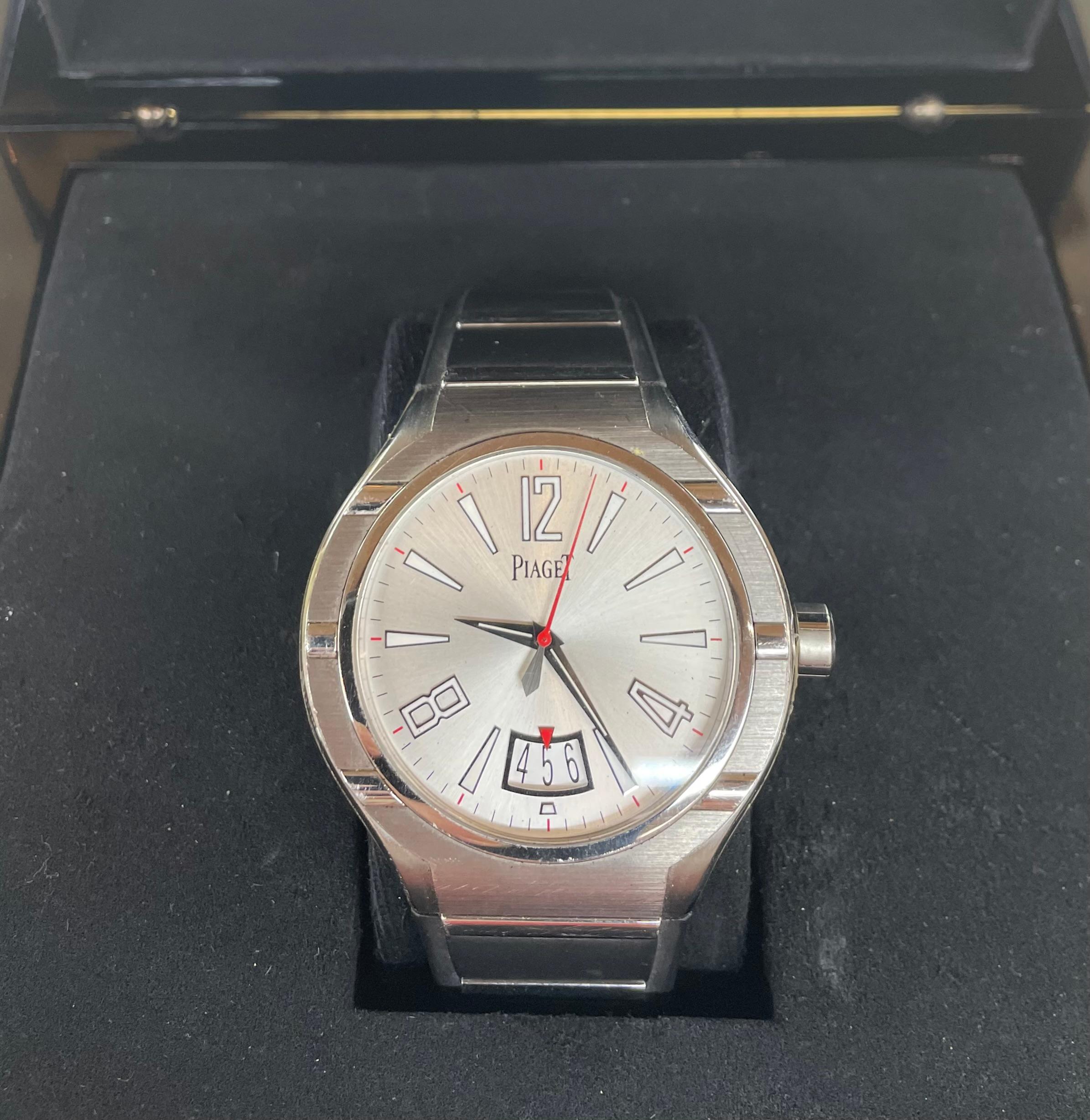 PIAGET Polo FortyFive Men's Watch P10605 with Original Box For Sale 1