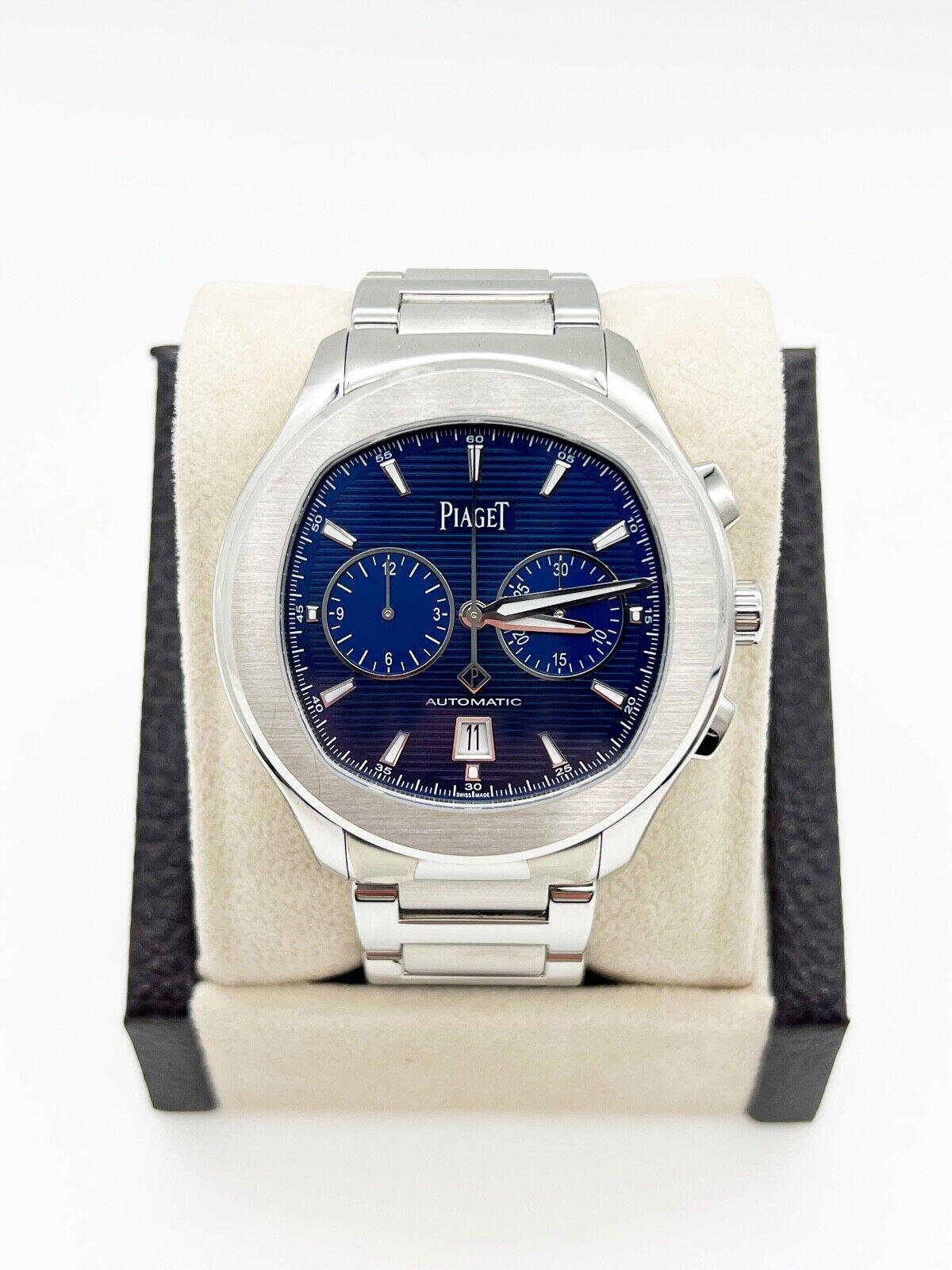Piaget Polo G0A41006 Chronograph Blue Dial Stainless Steel Box For Sale 1