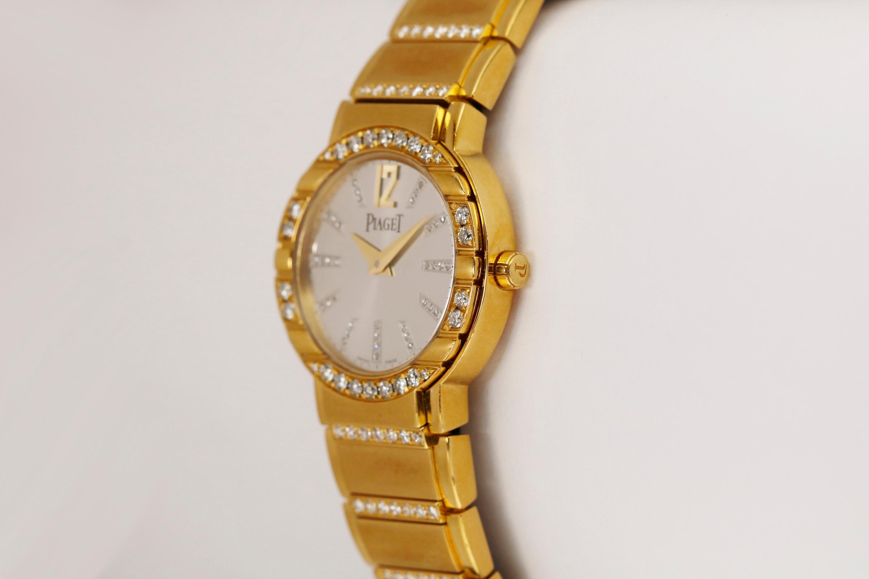 Round Cut Piaget Polo Gold and Diamond Watch Ref P10141, circa 2005
