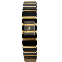 Retro Piaget Polo in Anodized Black and Gold 18 Karat Yellow Gold, Quartz