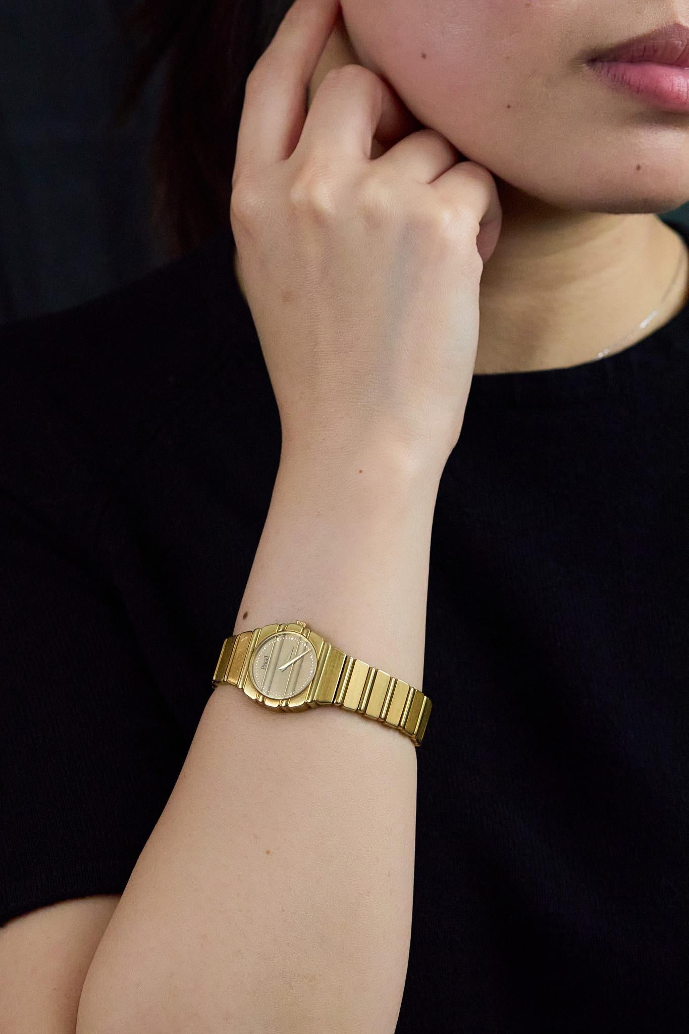 Montre pour dames Piaget Polo en or jaune 18 carats Bon état - En vente à New York, NY