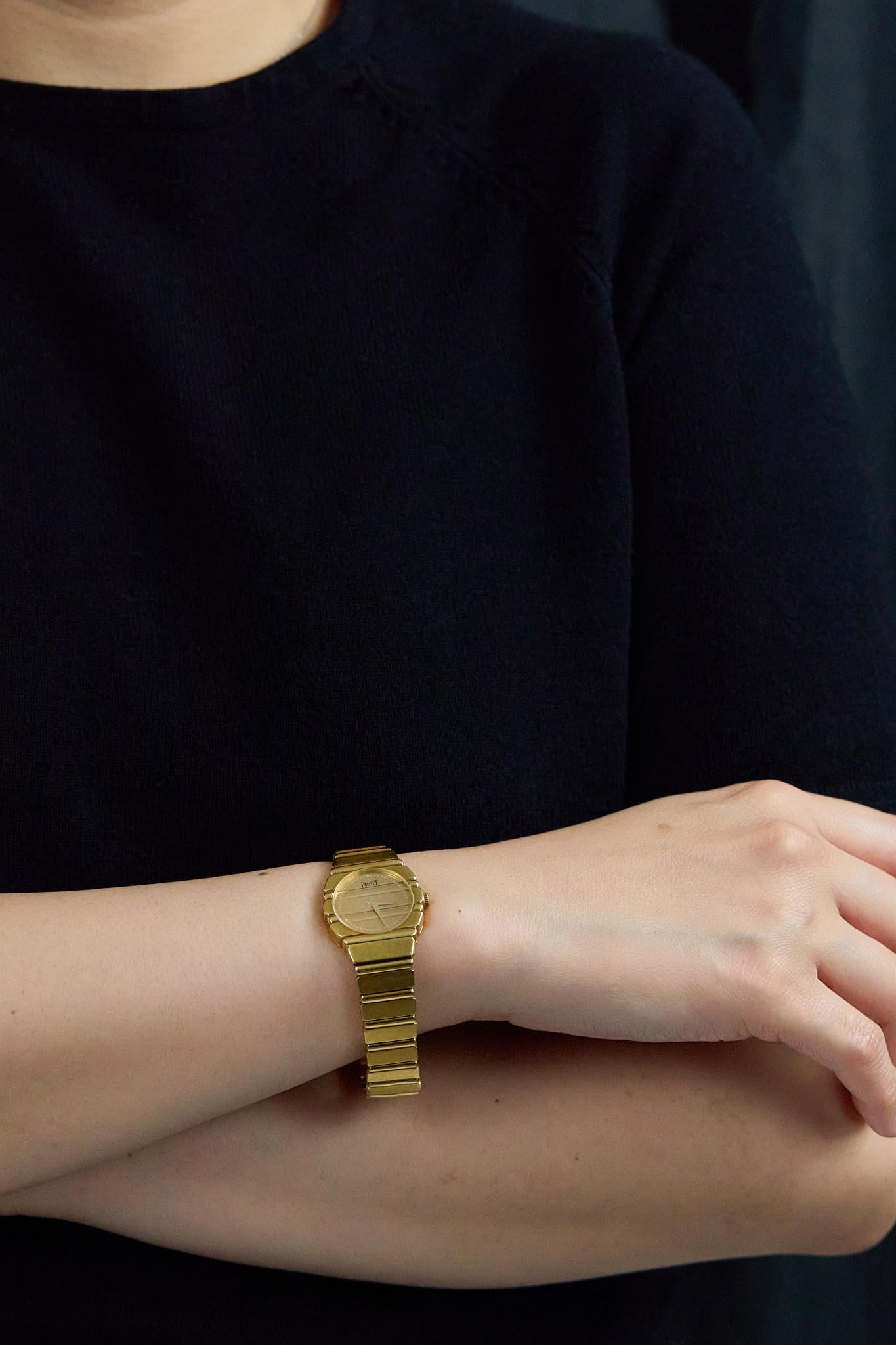 Montre pour dames Piaget Polo en or jaune 18 carats Pour femmes en vente