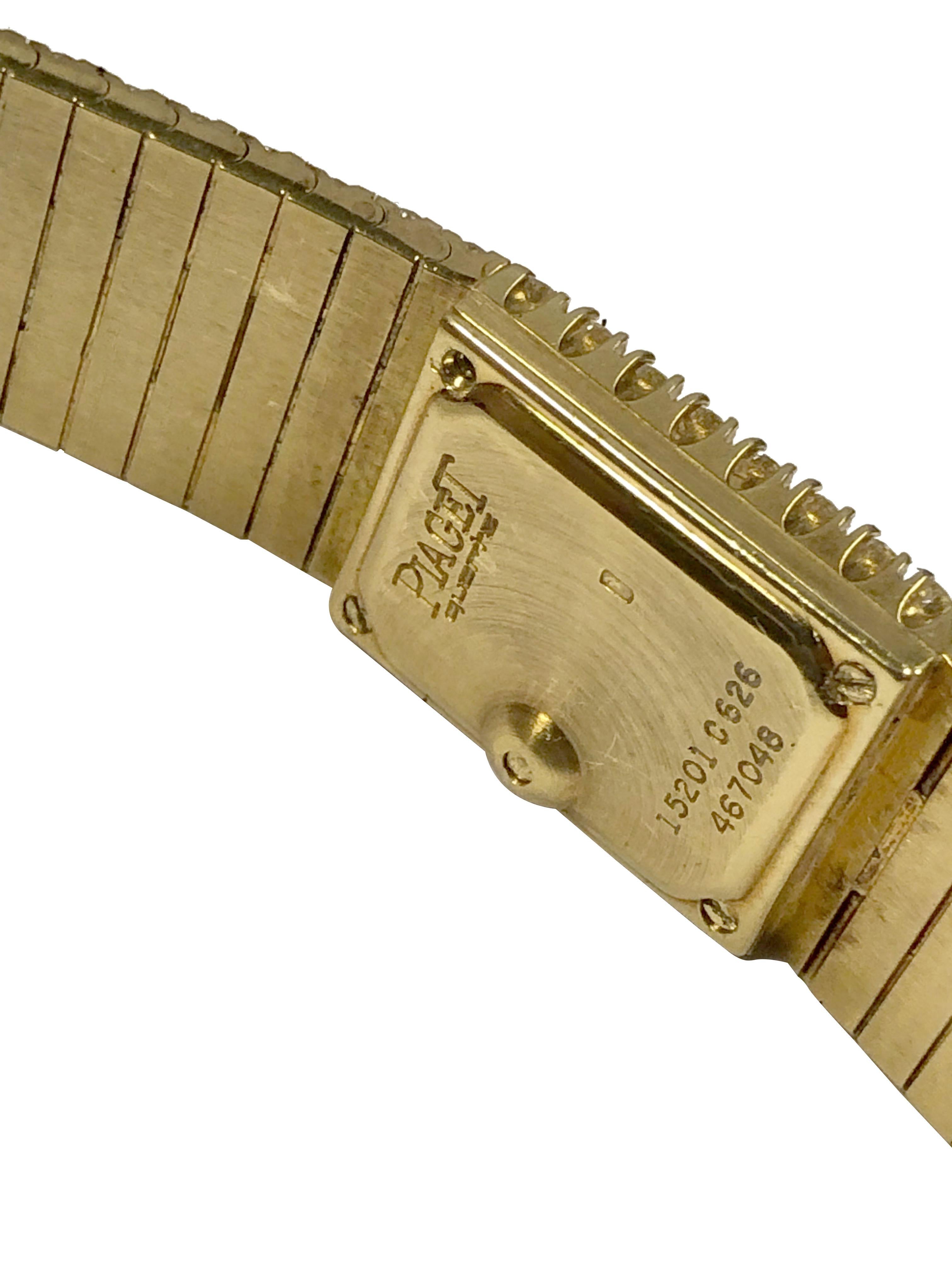 Round Cut Piaget Polo Ladies Yellow Gold and 20 Carats of Diamonds Wrist Watch