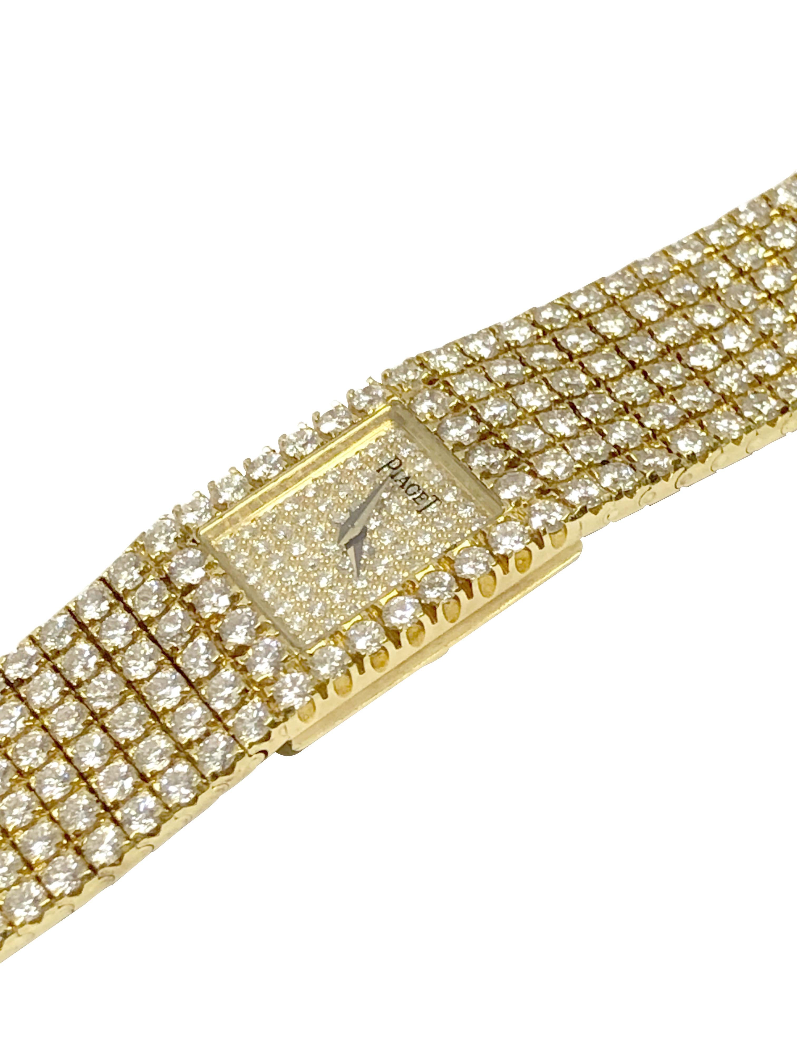 Piaget Polo Montre-bracelet pour femme en or jaune et diamants de 20 carats Excellent état - En vente à Chicago, IL