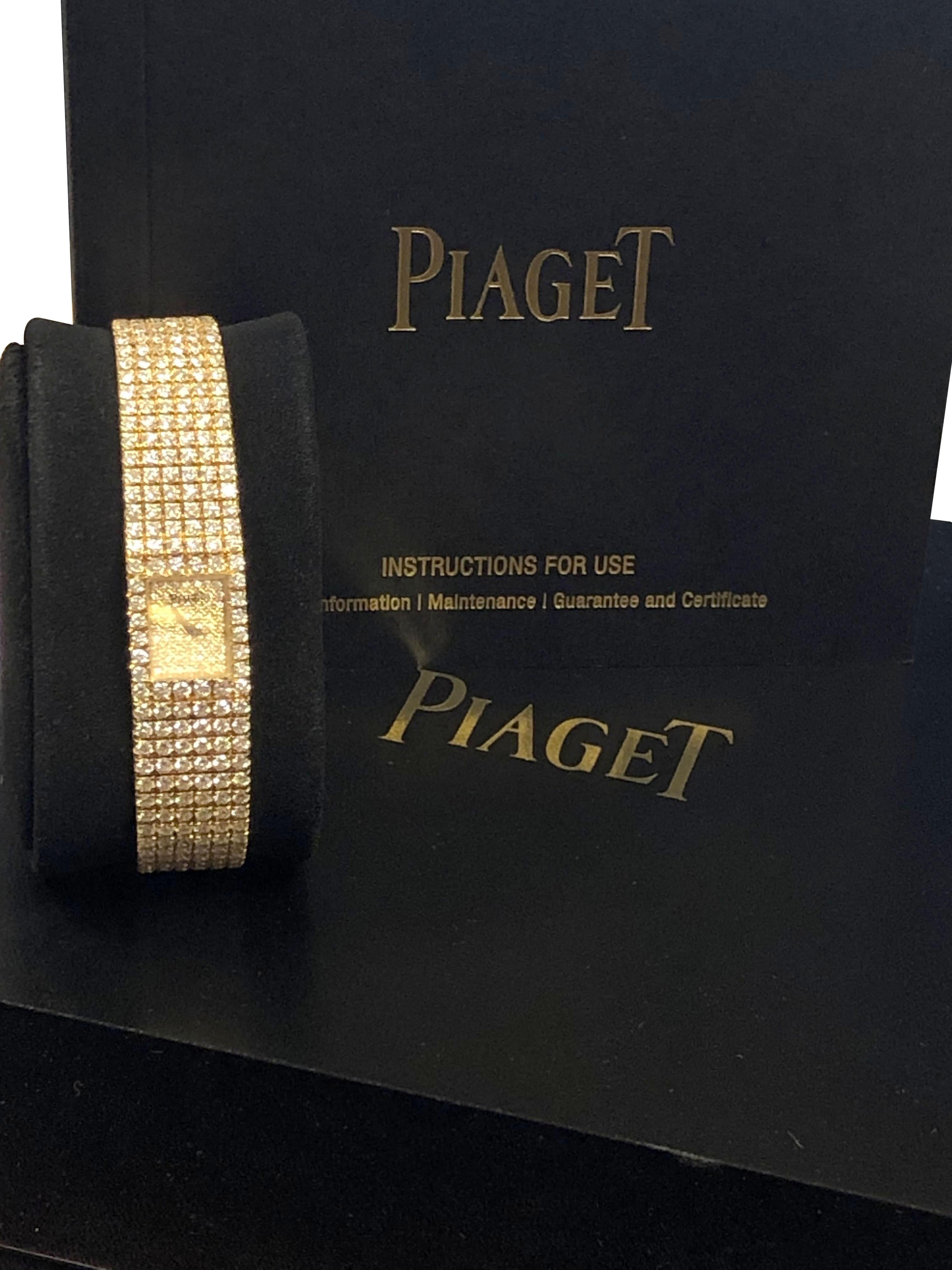 Piaget Polo Ladies Yellow Gold and 20 Carats of Diamonds Wrist Watch In Excellent Condition For Sale In Chicago, IL