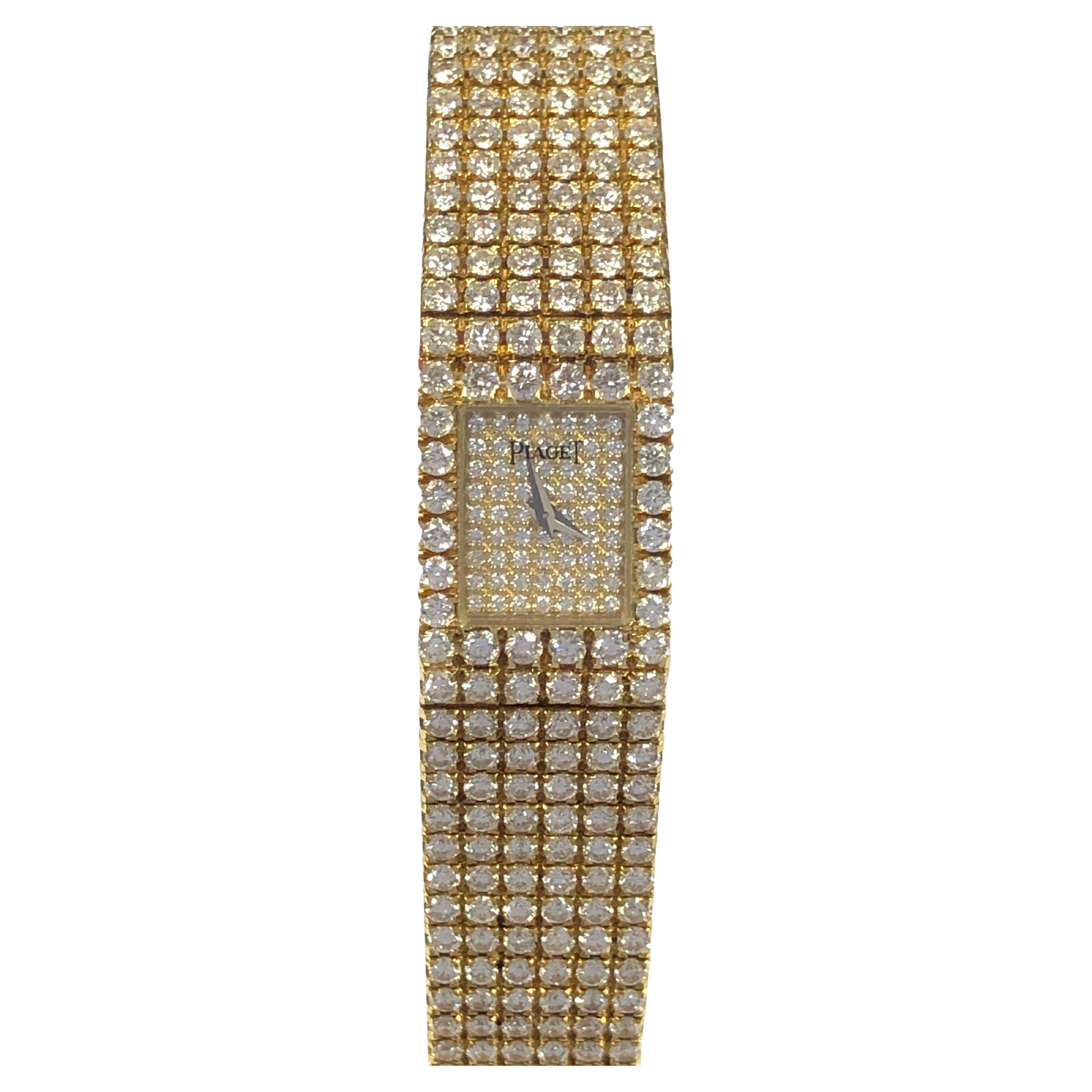 Piaget Polo Ladies Yellow Gold and 20 Carats of Diamonds Wrist Watch For Sale