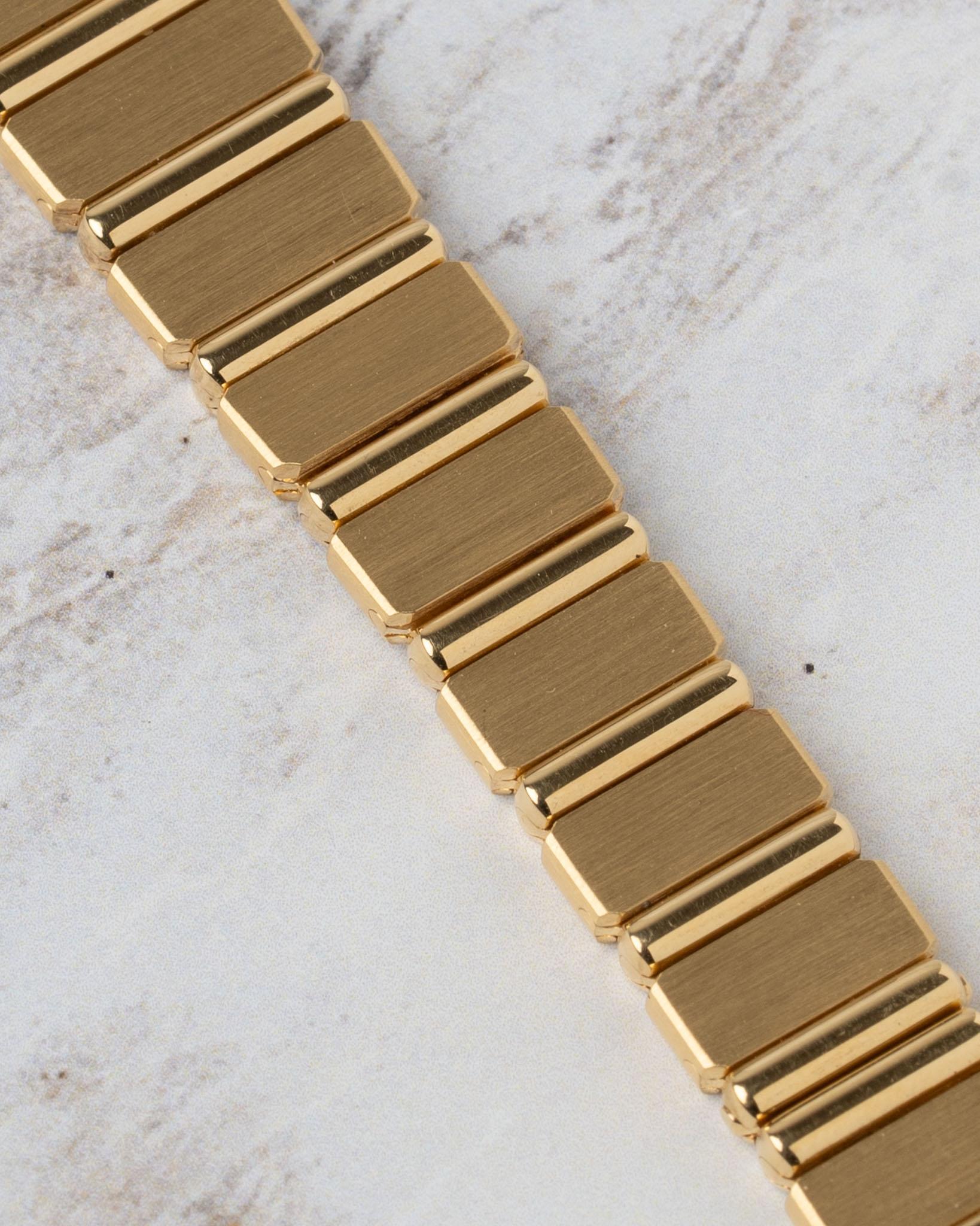 Piaget Polo Mini 8286 C701 Bisel Grande Diamante Esfera Onyx 18k YG en venta 9