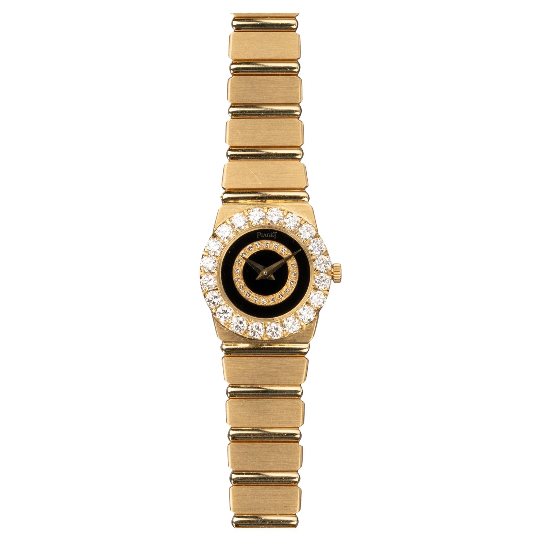 Piaget Polo Mini 8286 C701 Big Diamond Bezel Onyx dial 18k YG