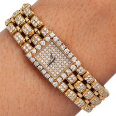 Piaget Polo Quartz 18K Yellow Gold Pave Diamond Mini Ladies Watch