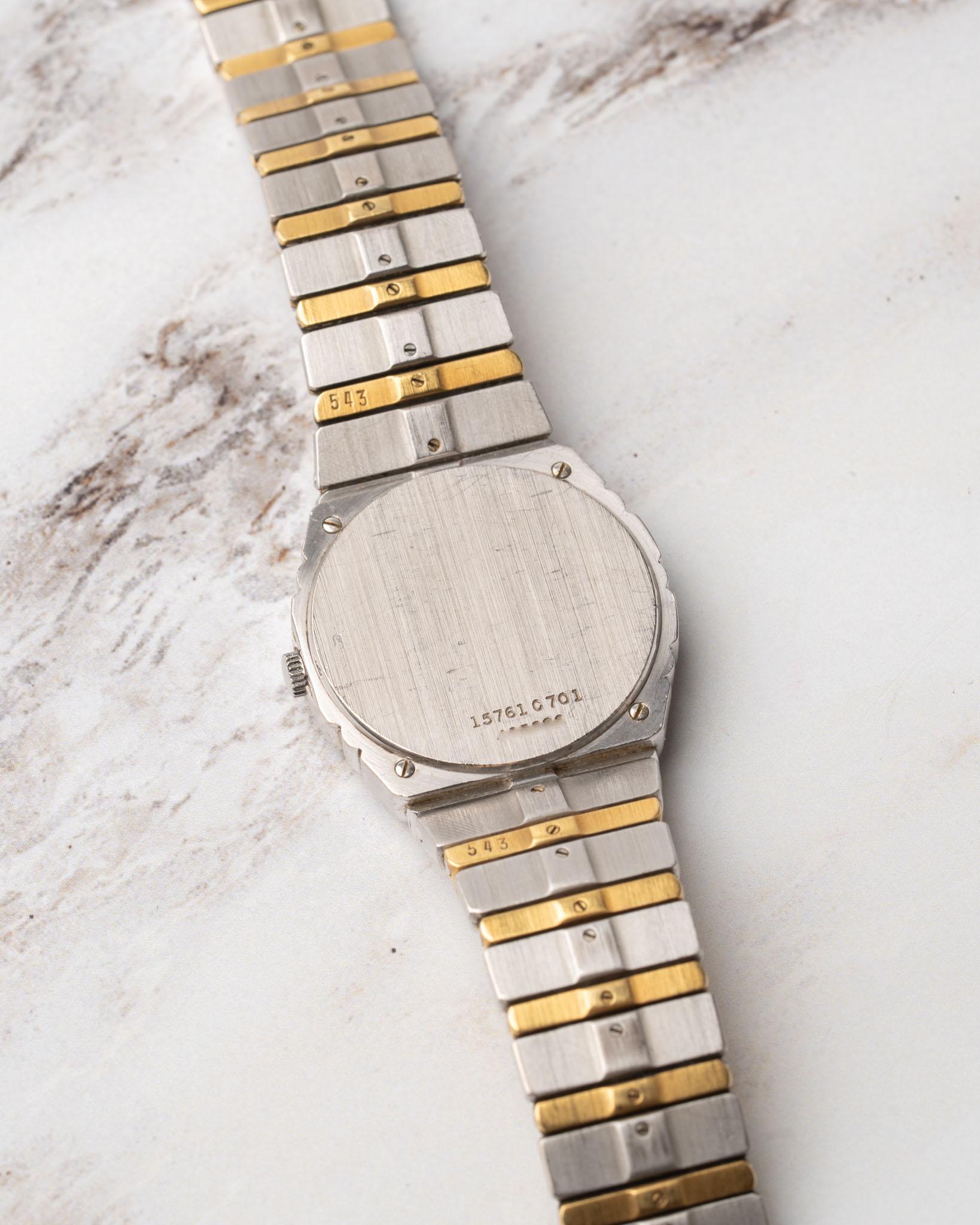 Piaget Polo Klein 15761 C701 Deux Or Schwarzes Zifferblatt 18k WG/YG im Angebot 4