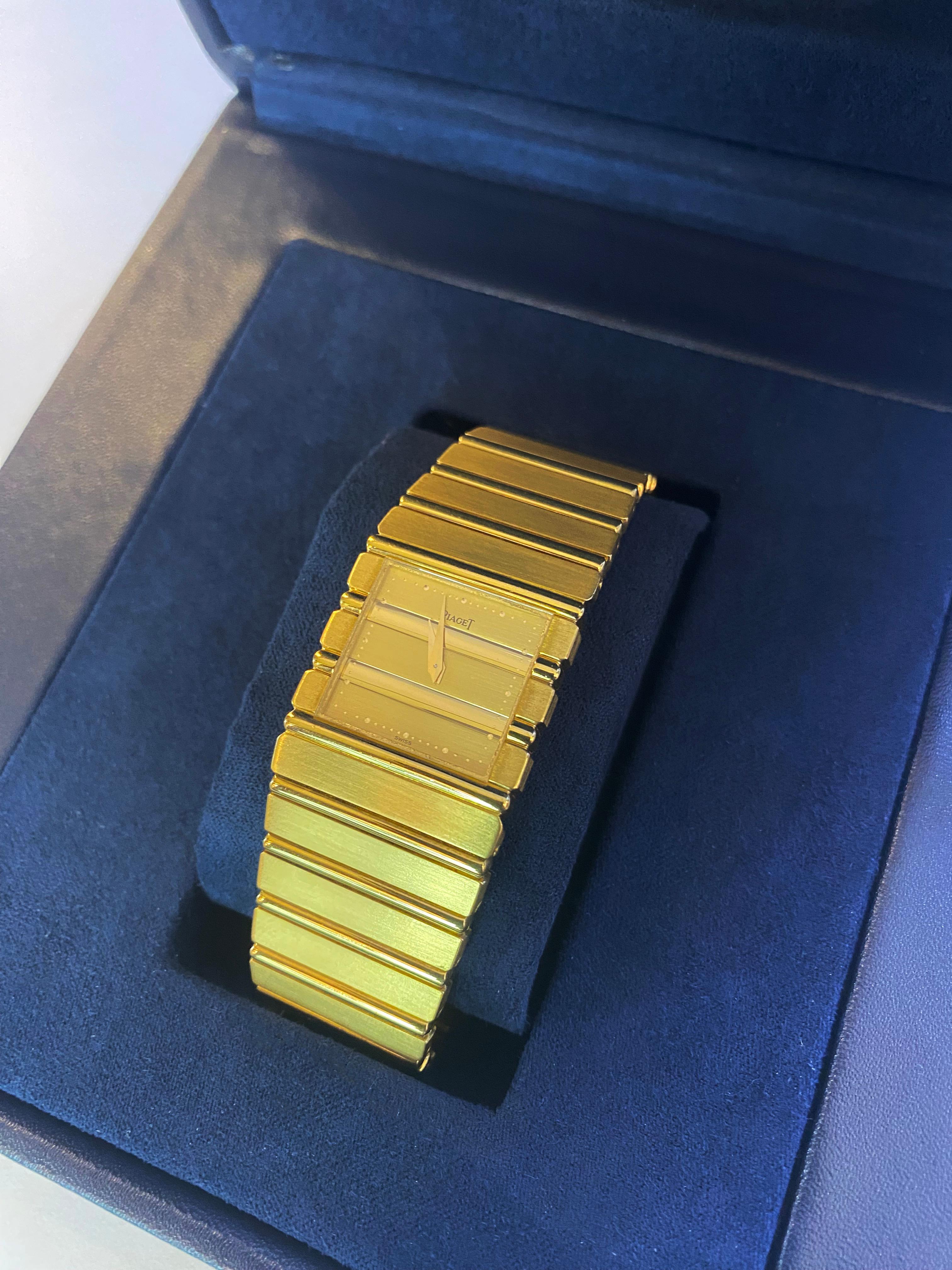 Piaget Polo Square 18k Yellow Gold Watch 7131 C701 For Sale 5