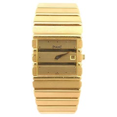Vintage Piaget Polo Square Two Tone Watch 18K Gold
