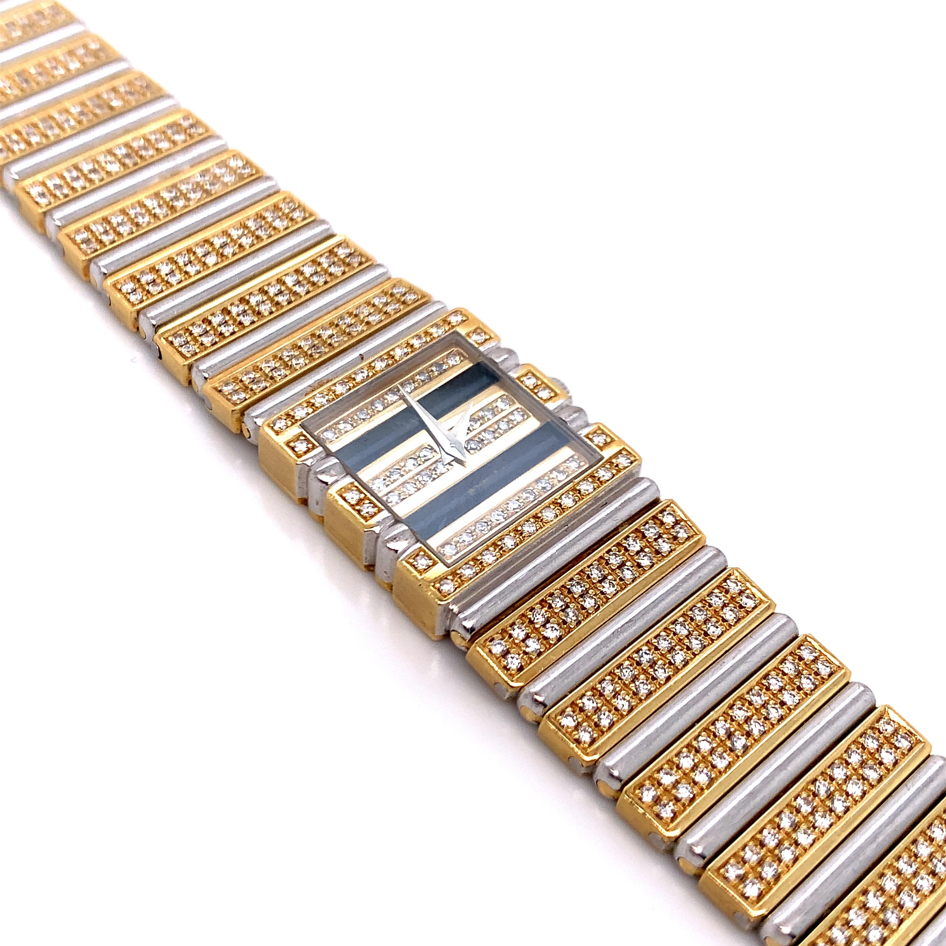 Piaget Polo: Zweifarbige Gold-Diamant-Uhr im Zustand „Hervorragend“ im Angebot in New York, NY