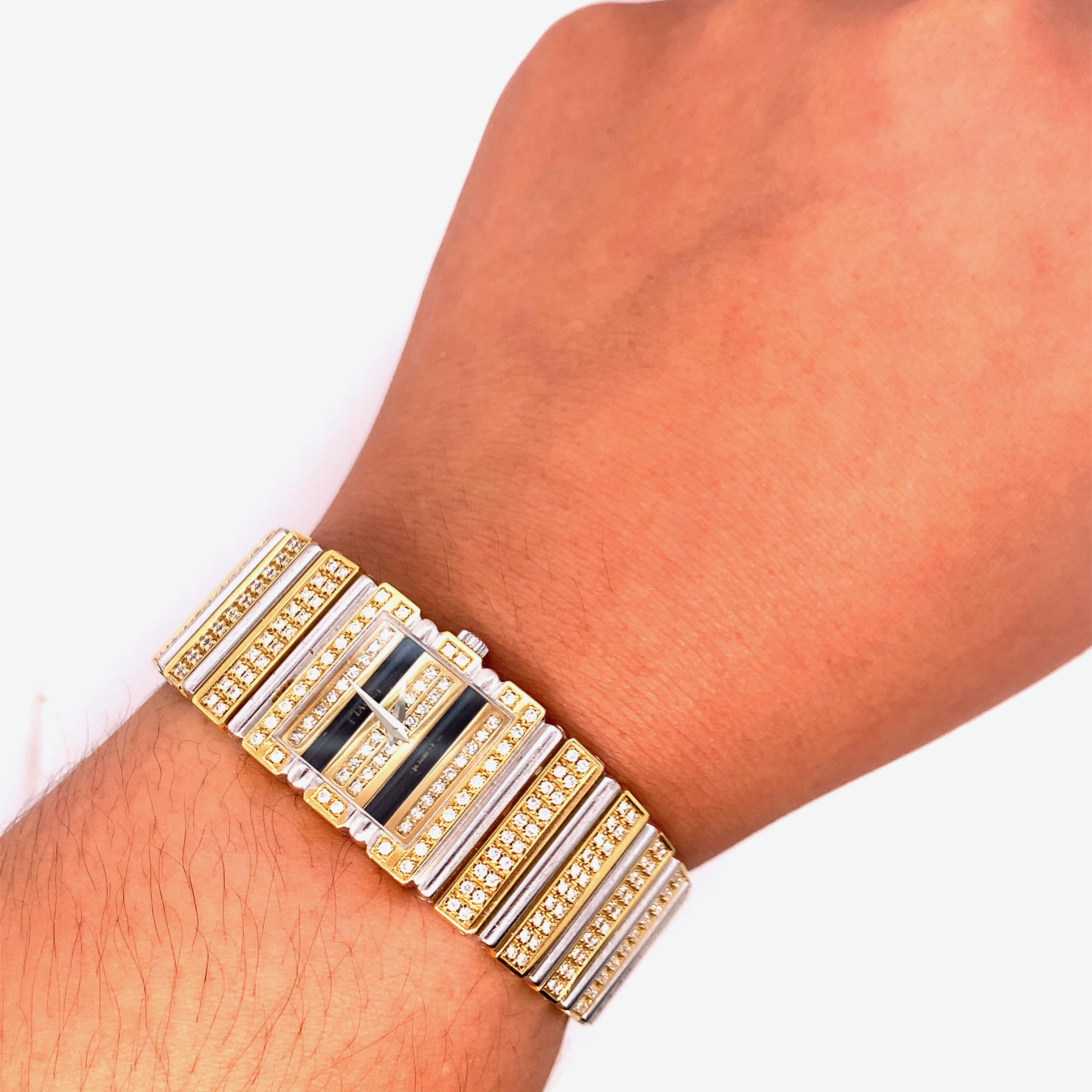 Piaget Polo: Zweifarbige Gold-Diamant-Uhr im Angebot 3