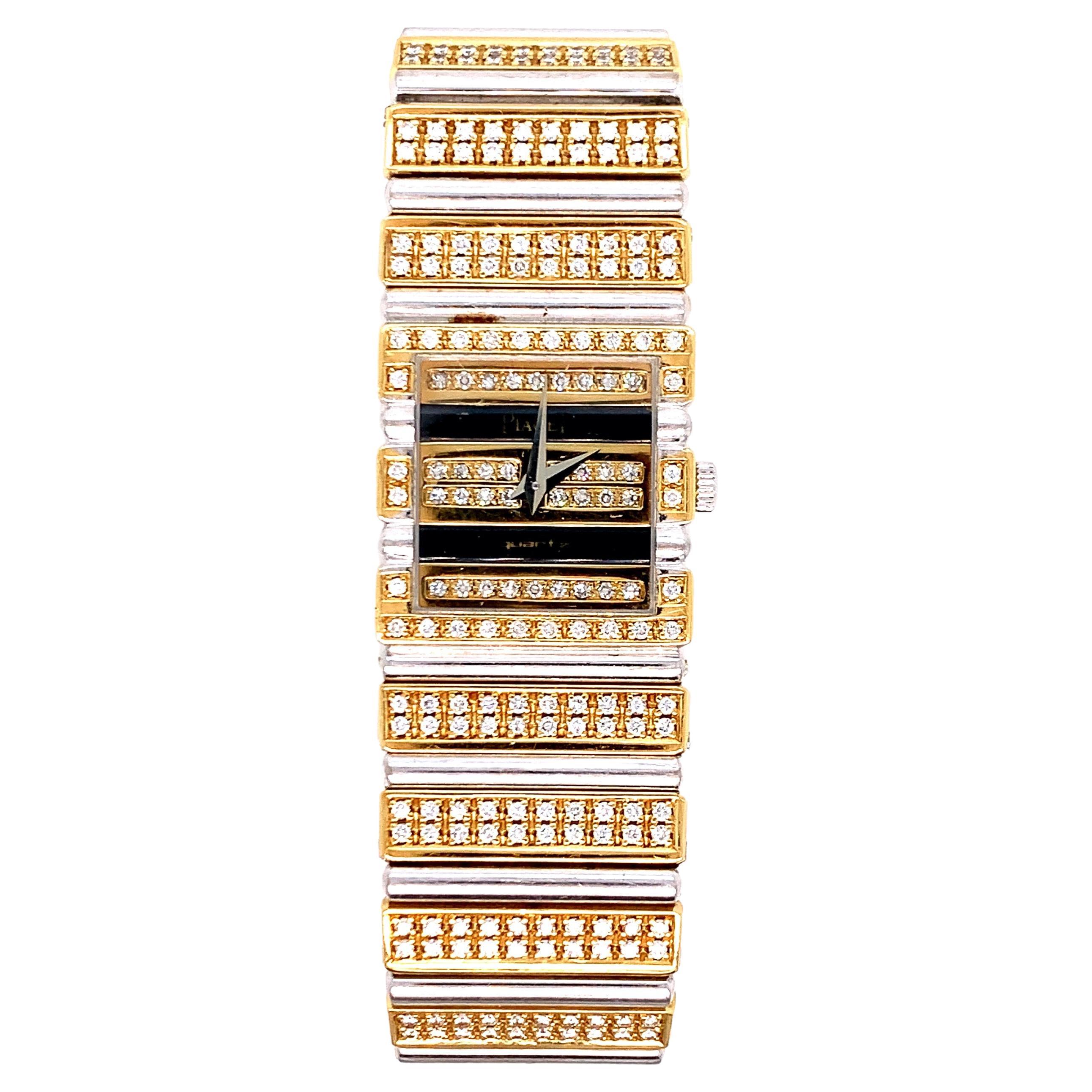 Piaget Polo Two-Tone Gold Diamond Watch For Sale