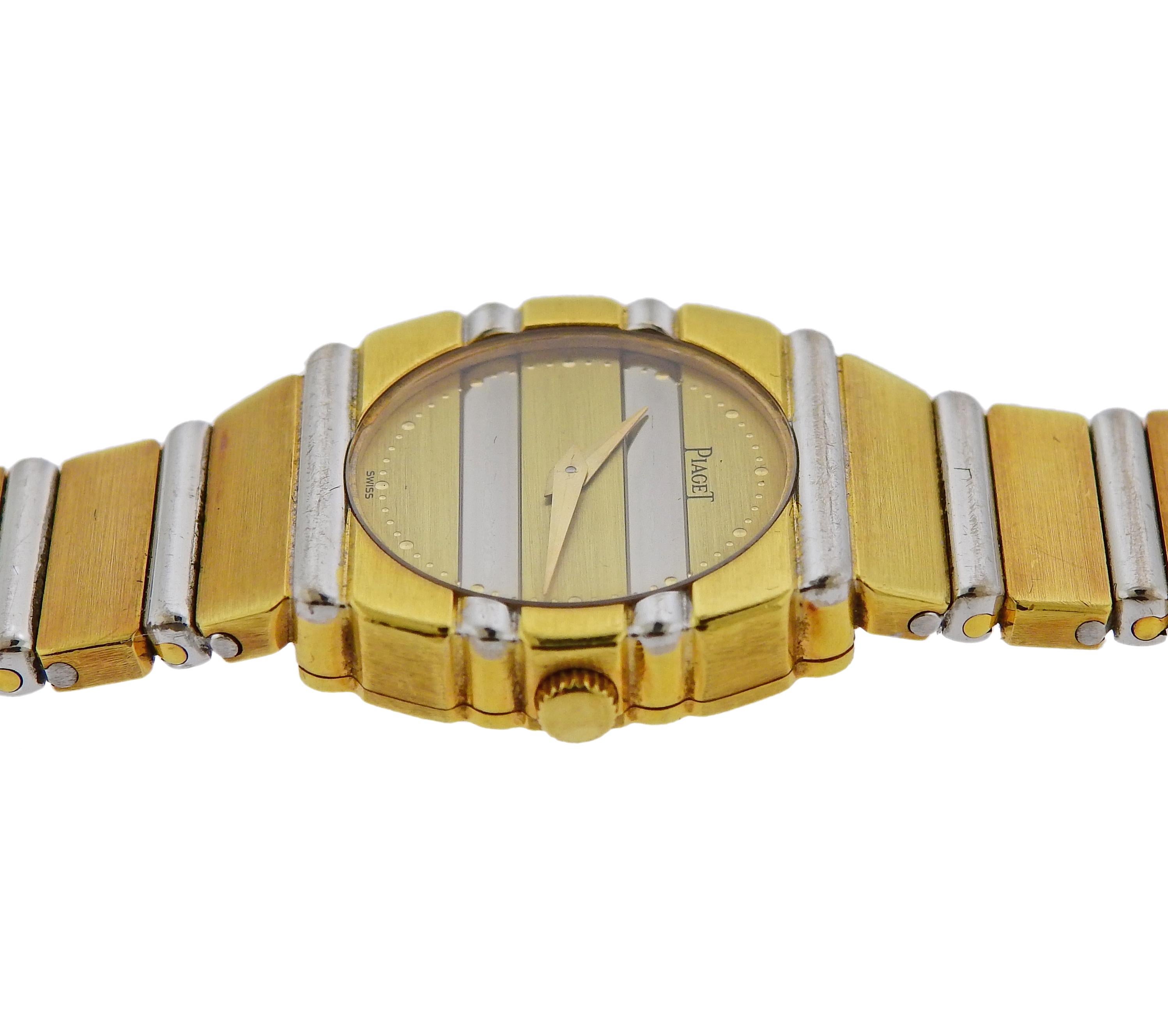 Piaget Polo Two-Tone Gold Wristwatch In Excellent Condition In New York, NY