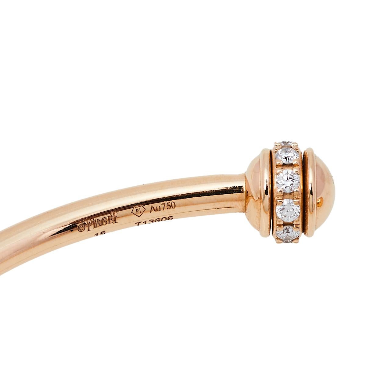 Contemporary Piaget Possession 18K Rose Gold & Diamonds Open Cuff Bracelet