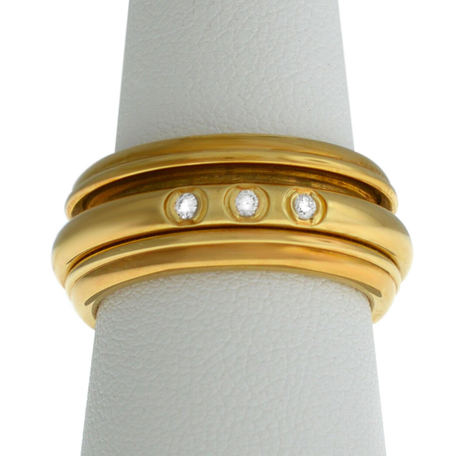 Piaget Possession 18 Karat Yellow Gold 14 Grams Diamond Rotating Ring In New Condition For Sale In New York, NY