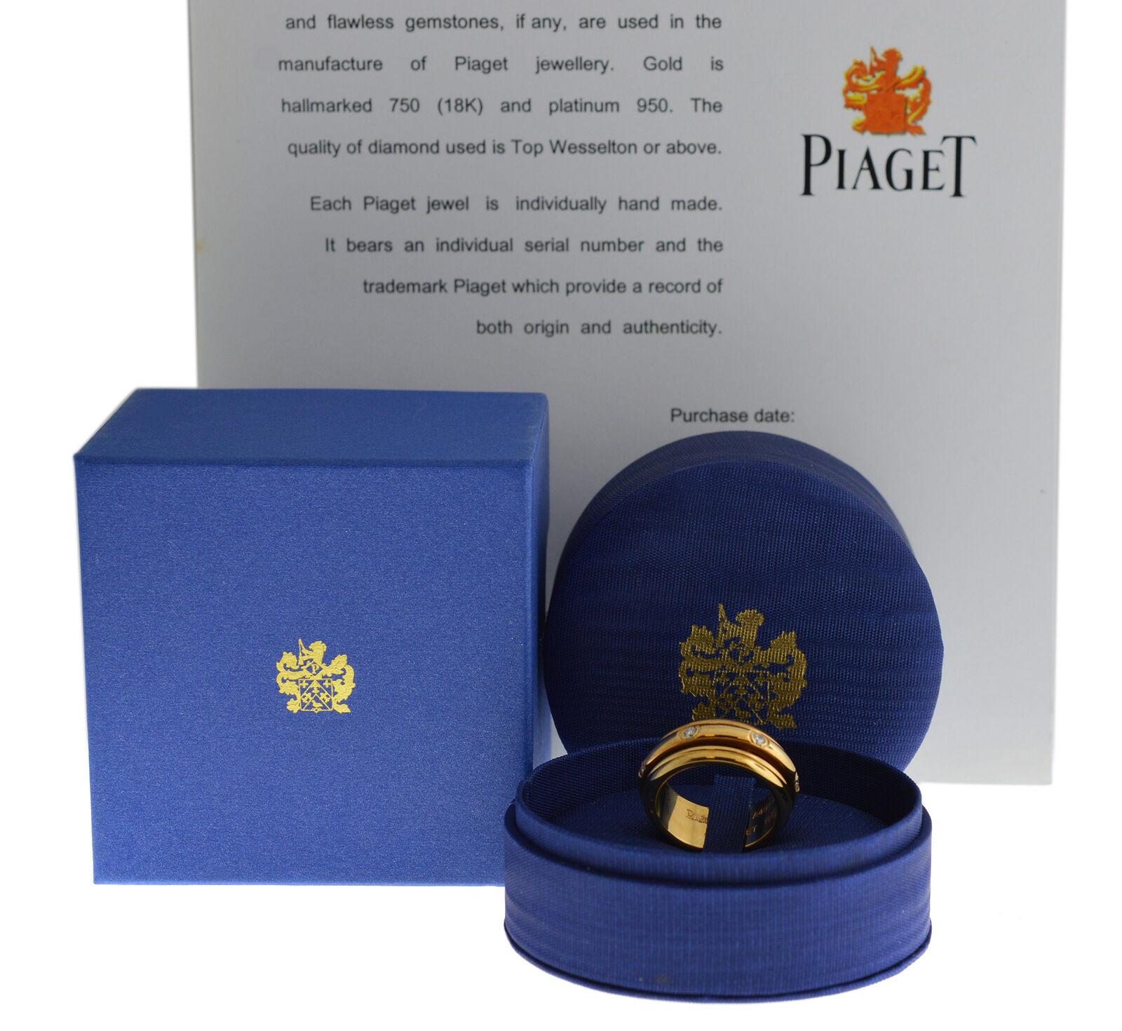 Women's or Men's Piaget Possession 18 Karat Yellow Gold 14 Grams Diamond Rotating Ring For Sale