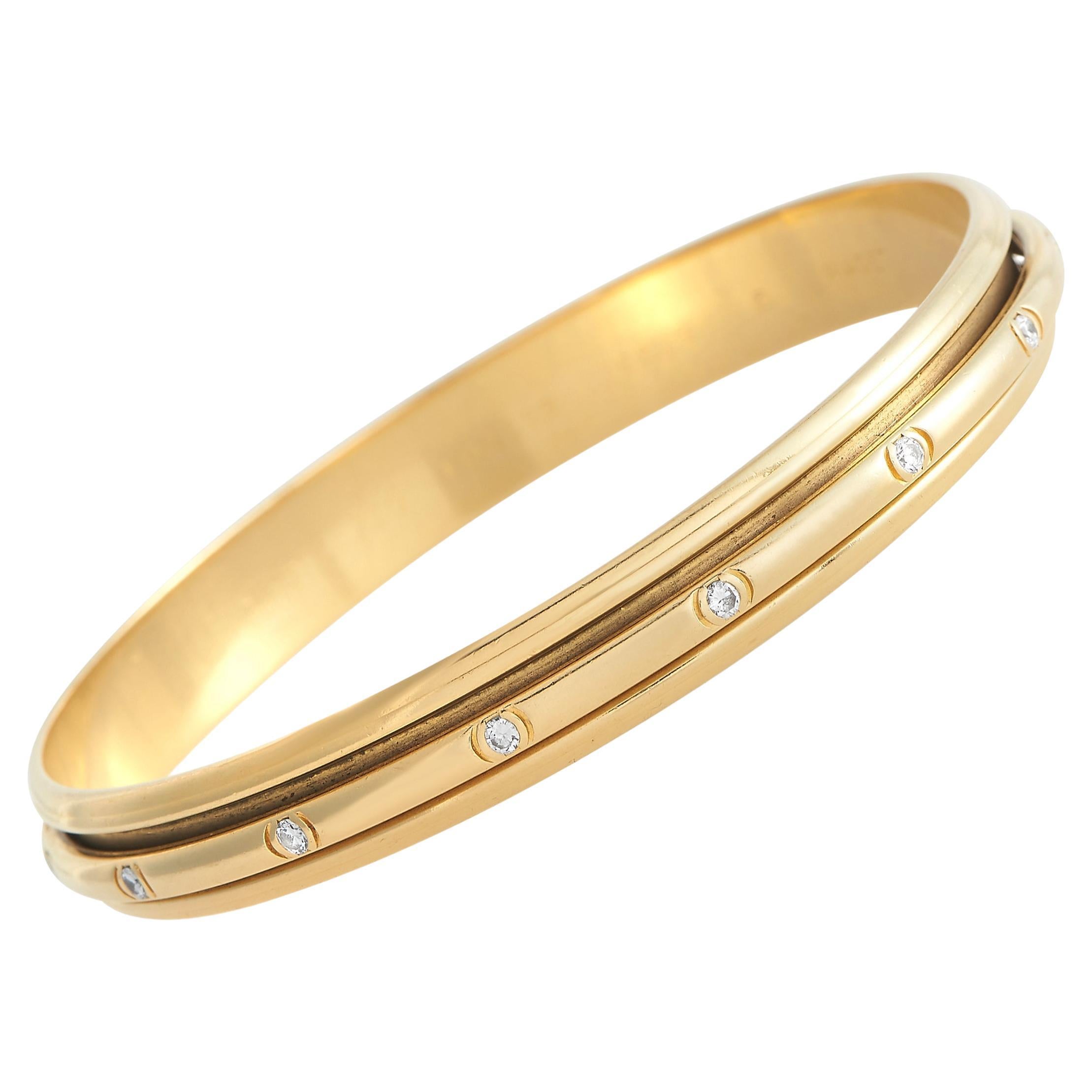Piaget Possession 18K Yellow Gold Diamond Bangle Bracelet For Sale at  1stDibs
