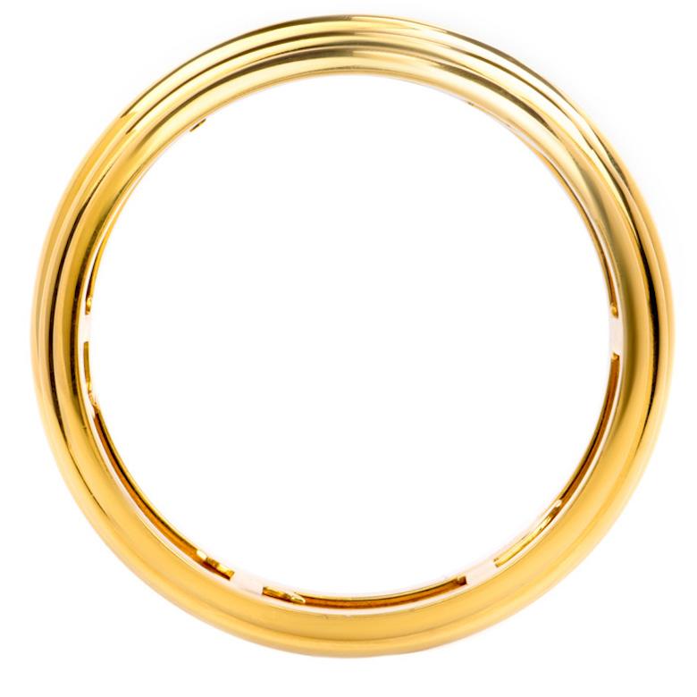 Women's or Men's Piaget Possession 18k Yellow Gold Spinning Bangle Bracelet For Sale