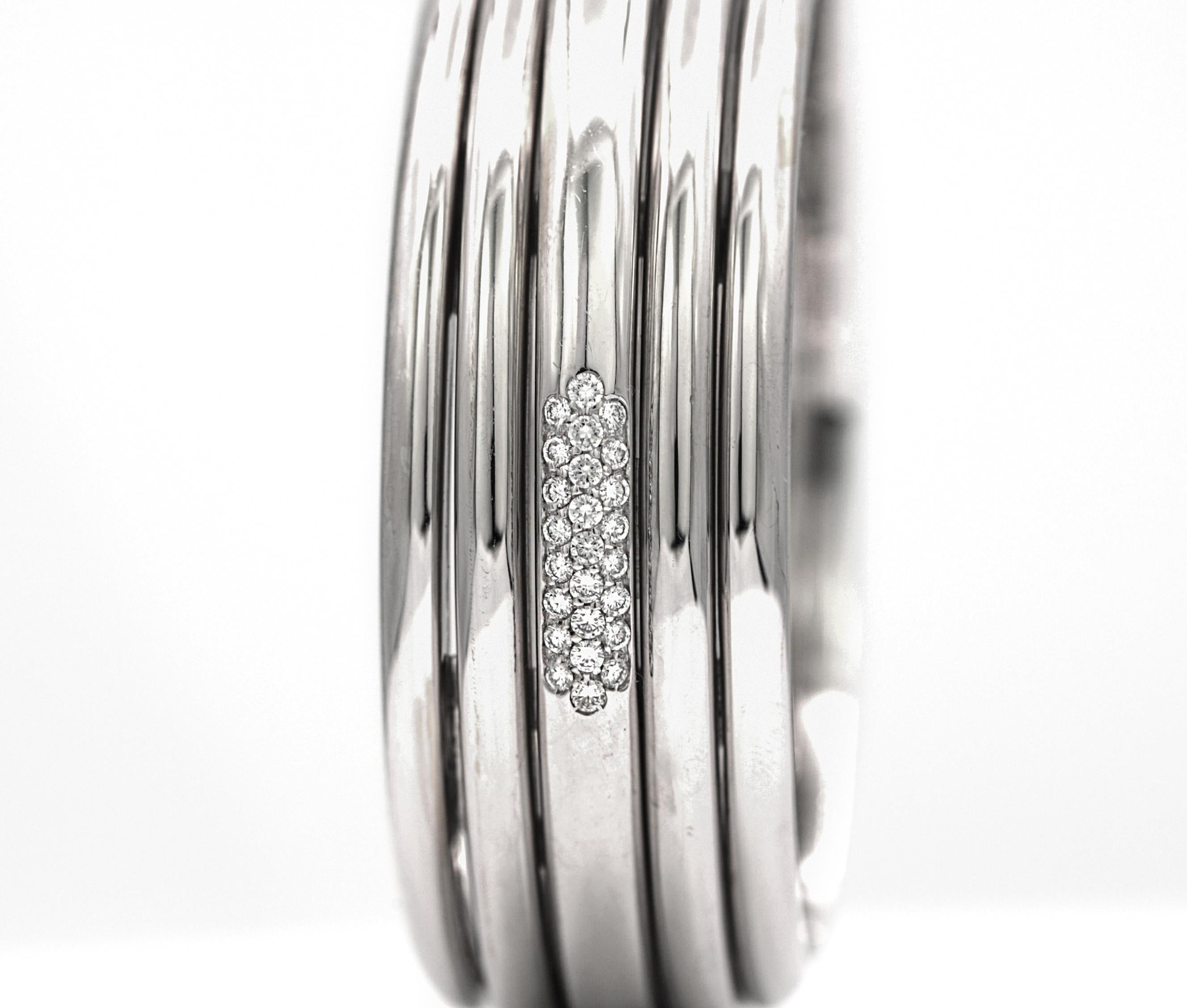 Contemporary Piaget Possession Bangle with Diamonds Bracelet in 18 Karat White Gold For Sale