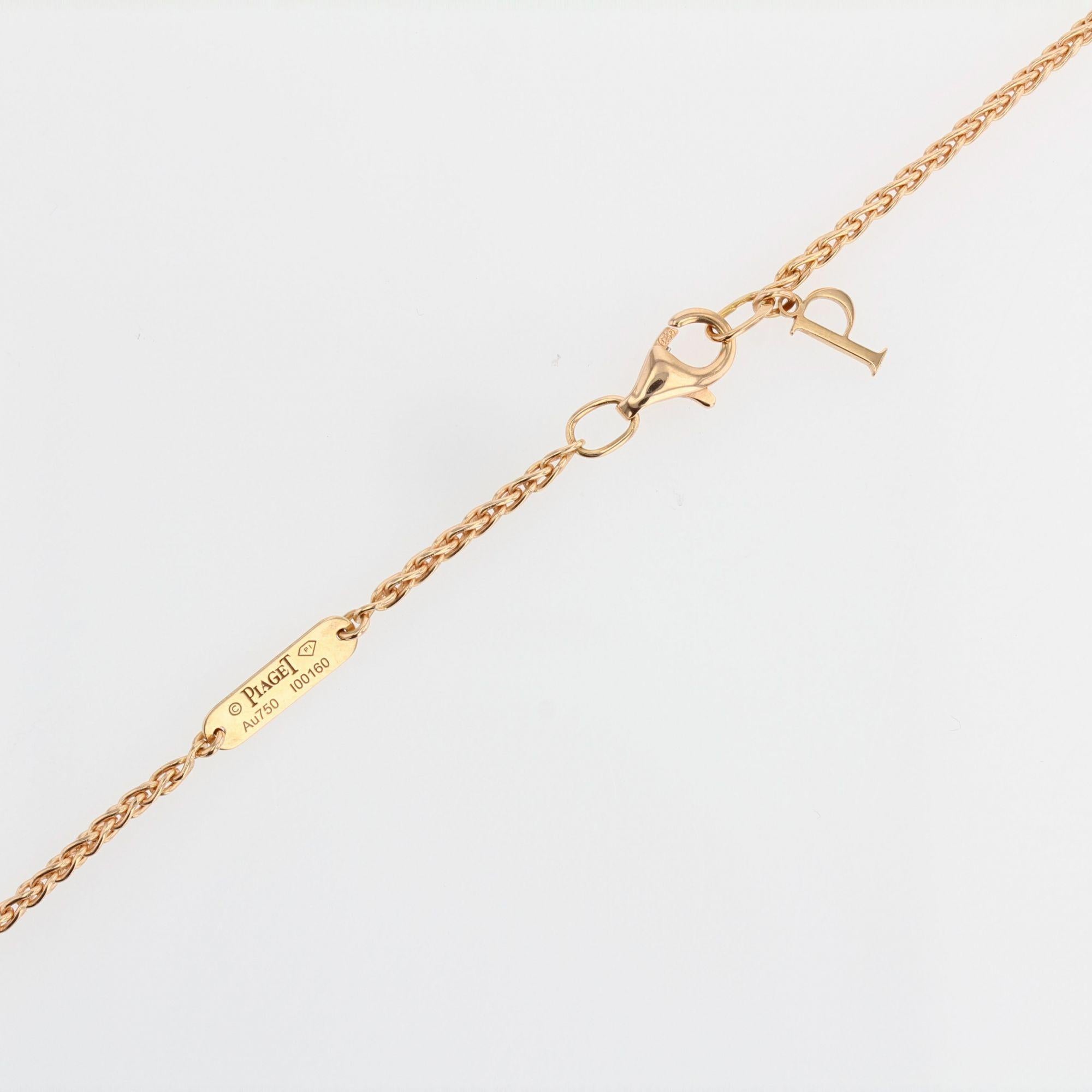 Piaget Possession Carnelian Diamond 18 Karat Rose Gold Pendant Necklace 6