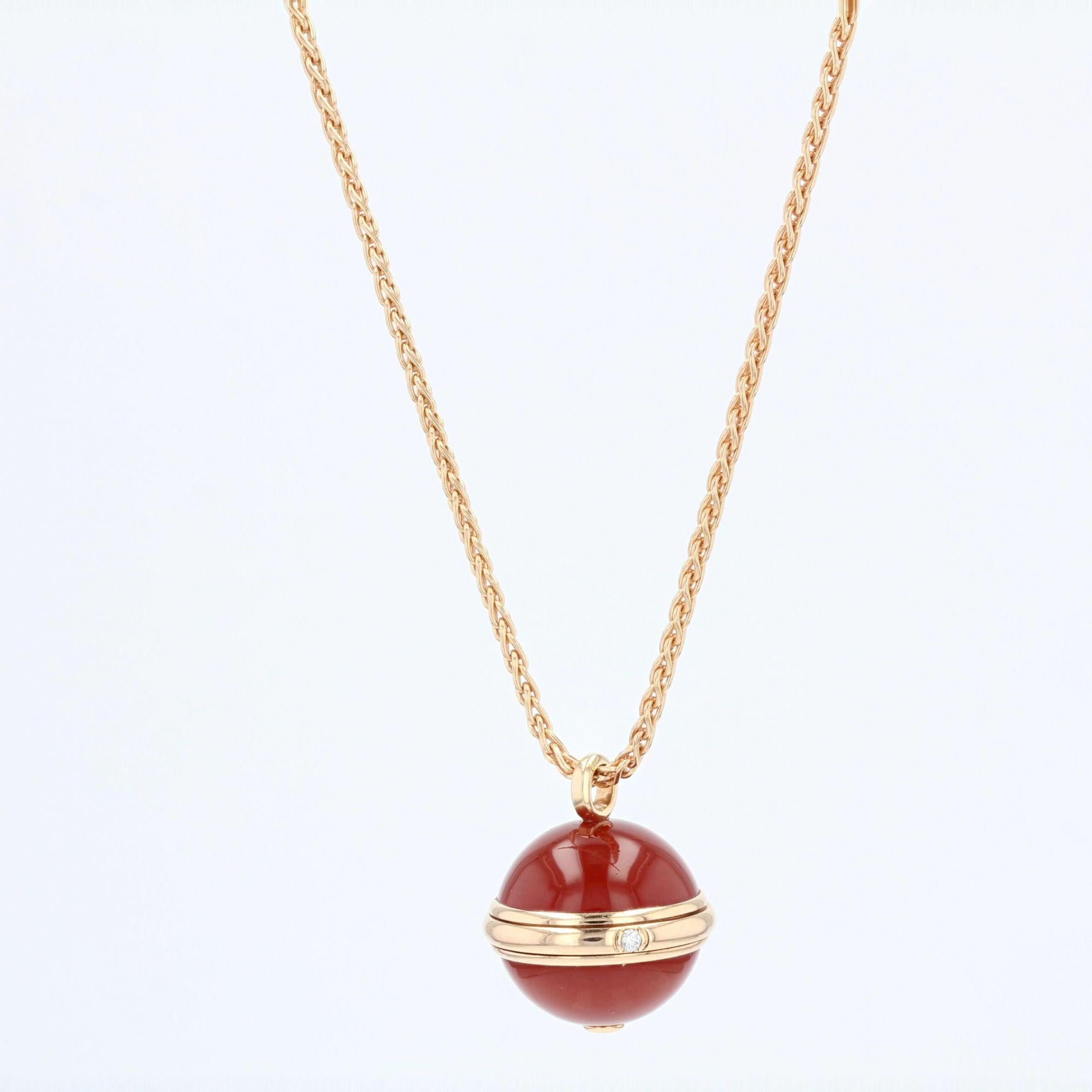 Piaget Possession Carnelian Diamond 18 Karat Rose Gold Pendant Necklace 11