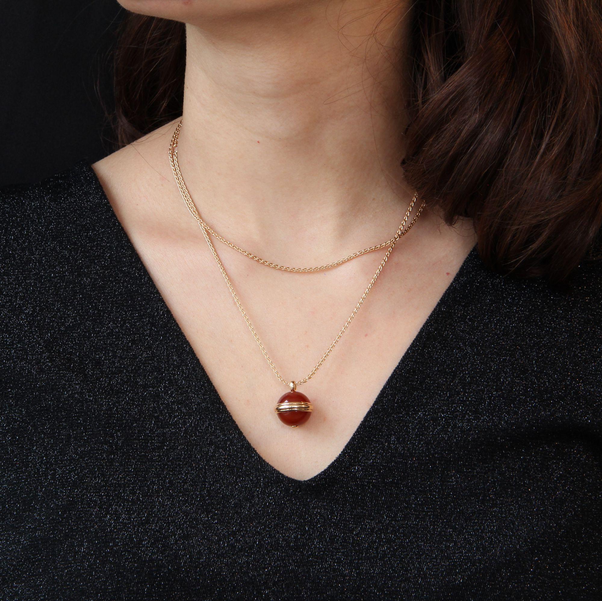 Brilliant Cut Piaget Possession Carnelian Diamond 18 Karat Rose Gold Pendant Necklace