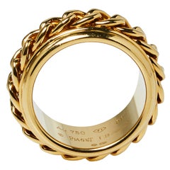 Piaget Possession Chain Motif 18K Yellow Gold Ring Size 56