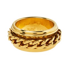 Piaget Possession Chain Motif 18K Yellow Gold Ring Size 56