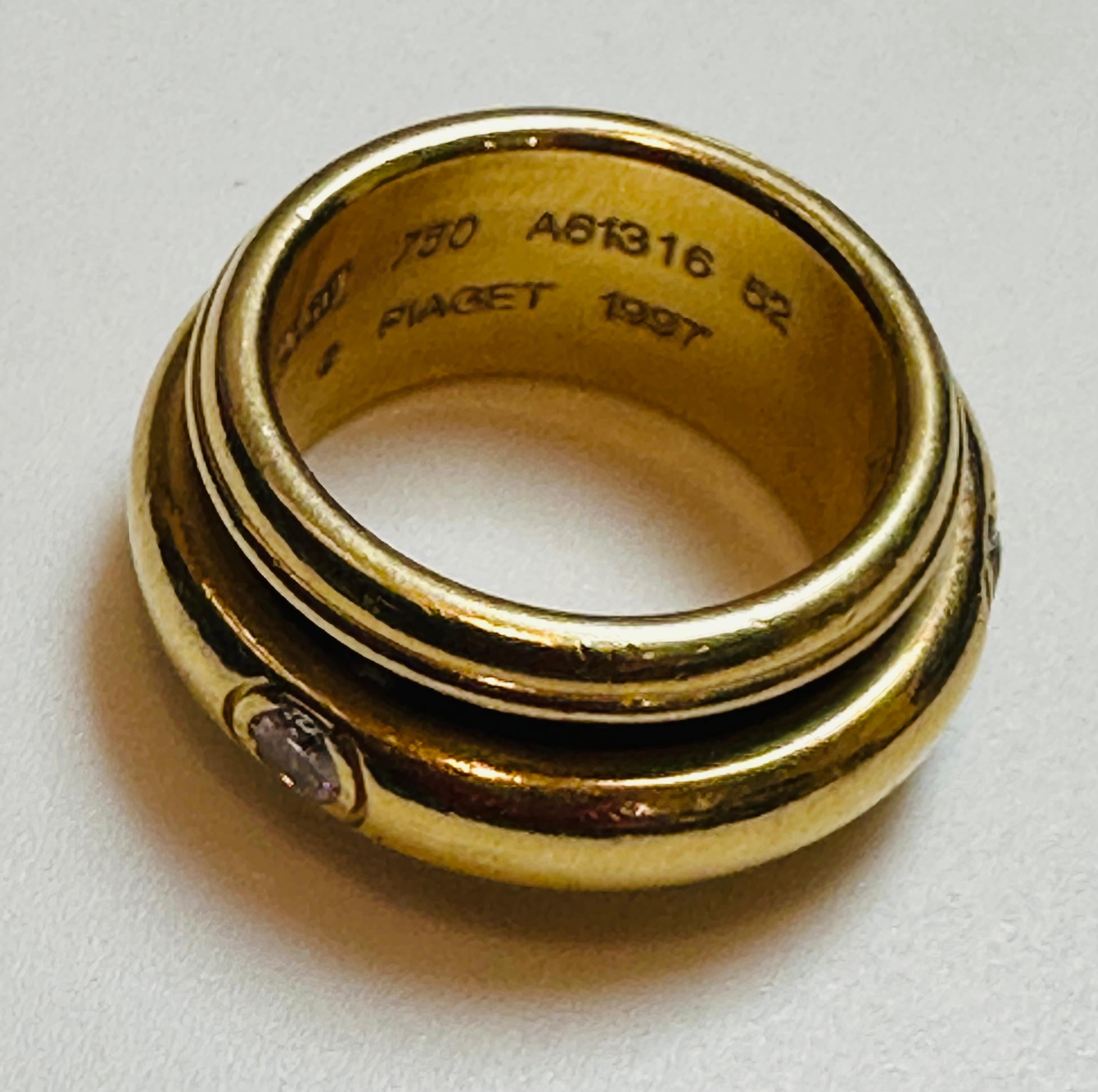 Piaget Possession Collection 3 Diamond Large Band Ring, 18 Karat Yellow Gold  4