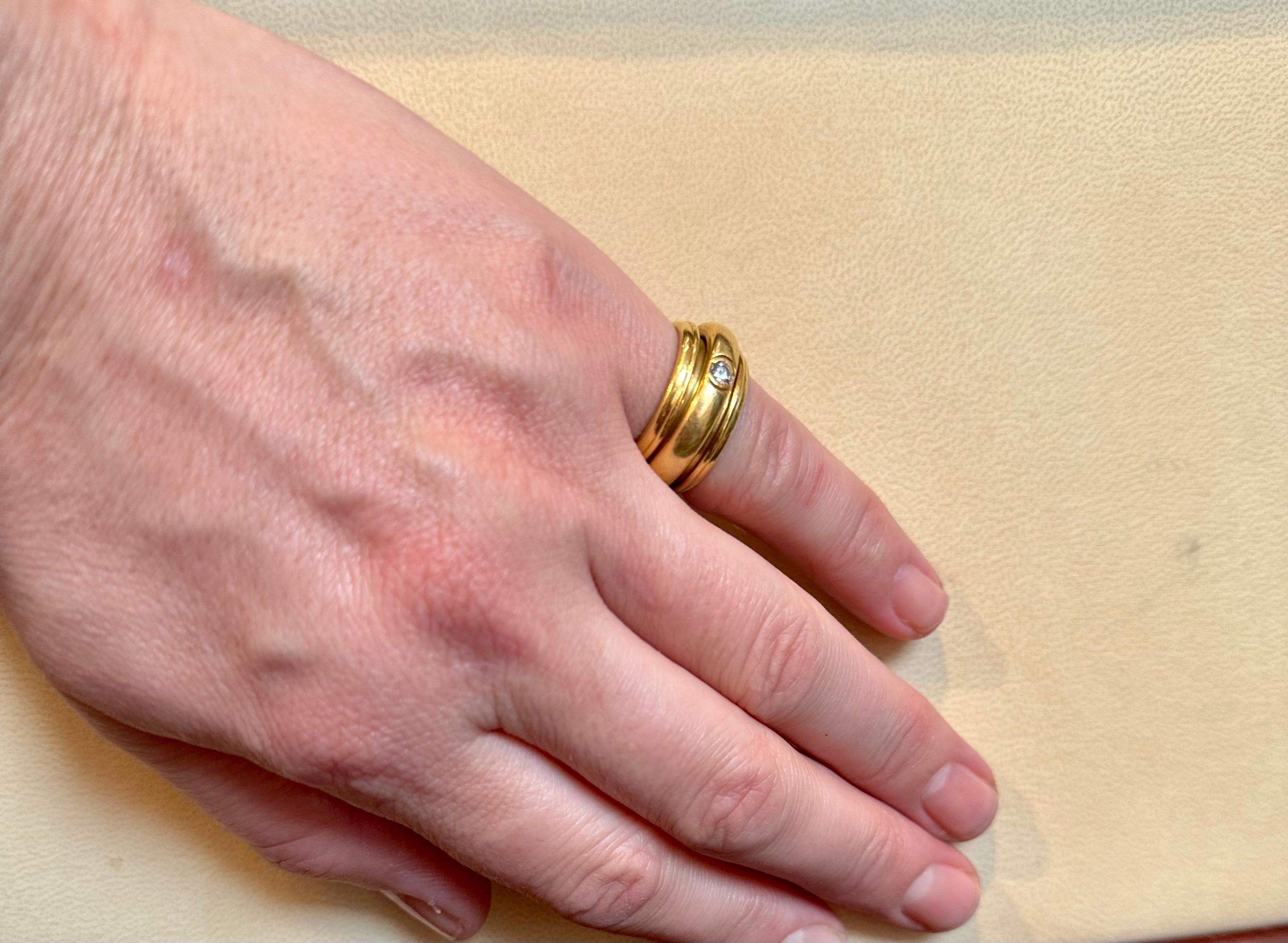 Piaget Possession Collection 3 Diamond Large Band Ring, 18 Karat Yellow Gold  8